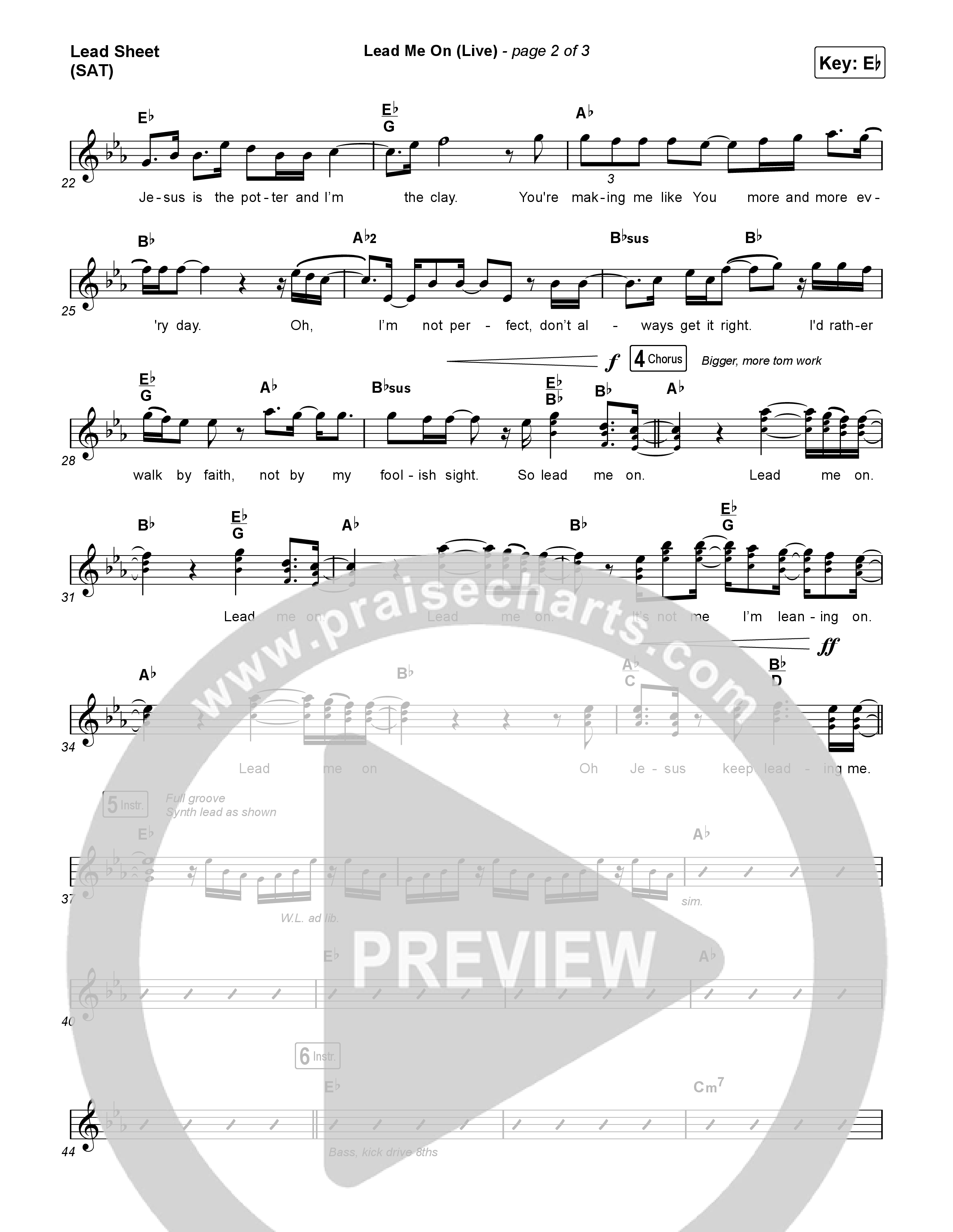 Lead Me On (Live) Lead Sheet (SAT) (Chandler Moore)