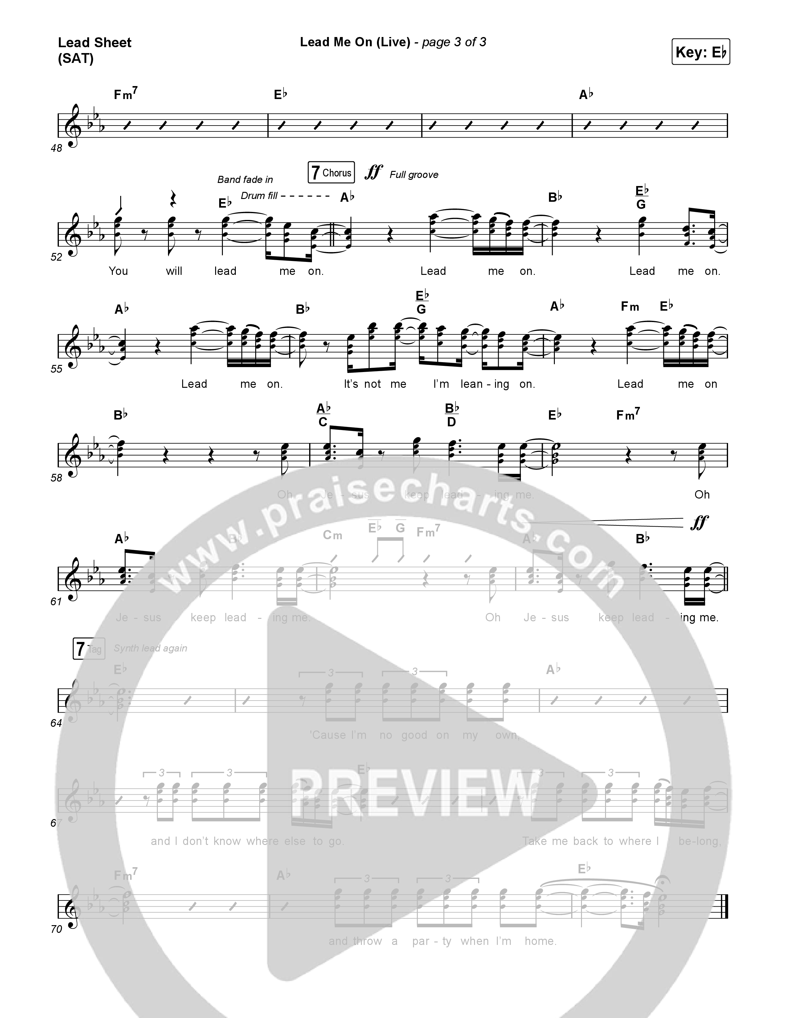 Lead Me On (Live) Lead Sheet (SAT) (Chandler Moore)