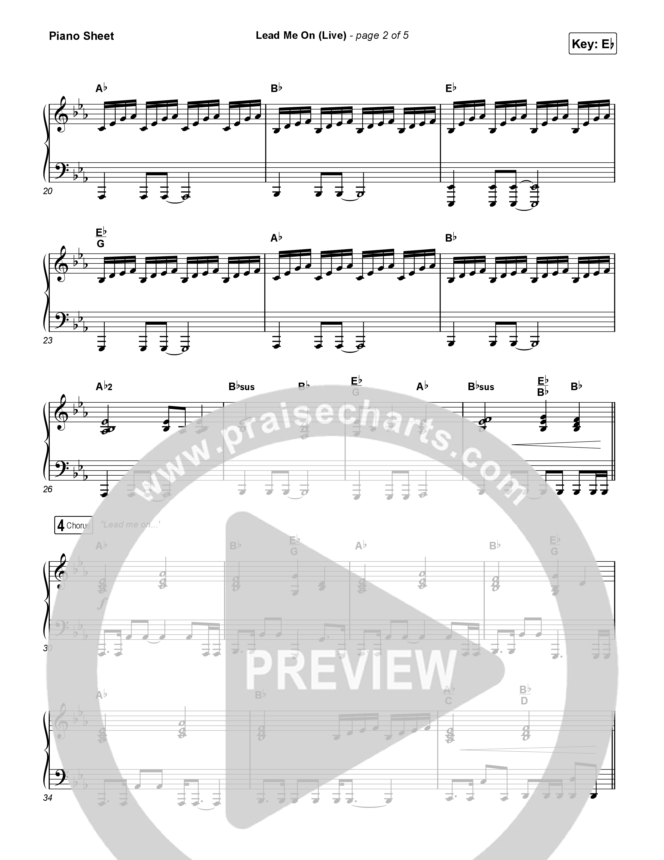 Lead Me On (Live) Piano Sheet (Chandler Moore)