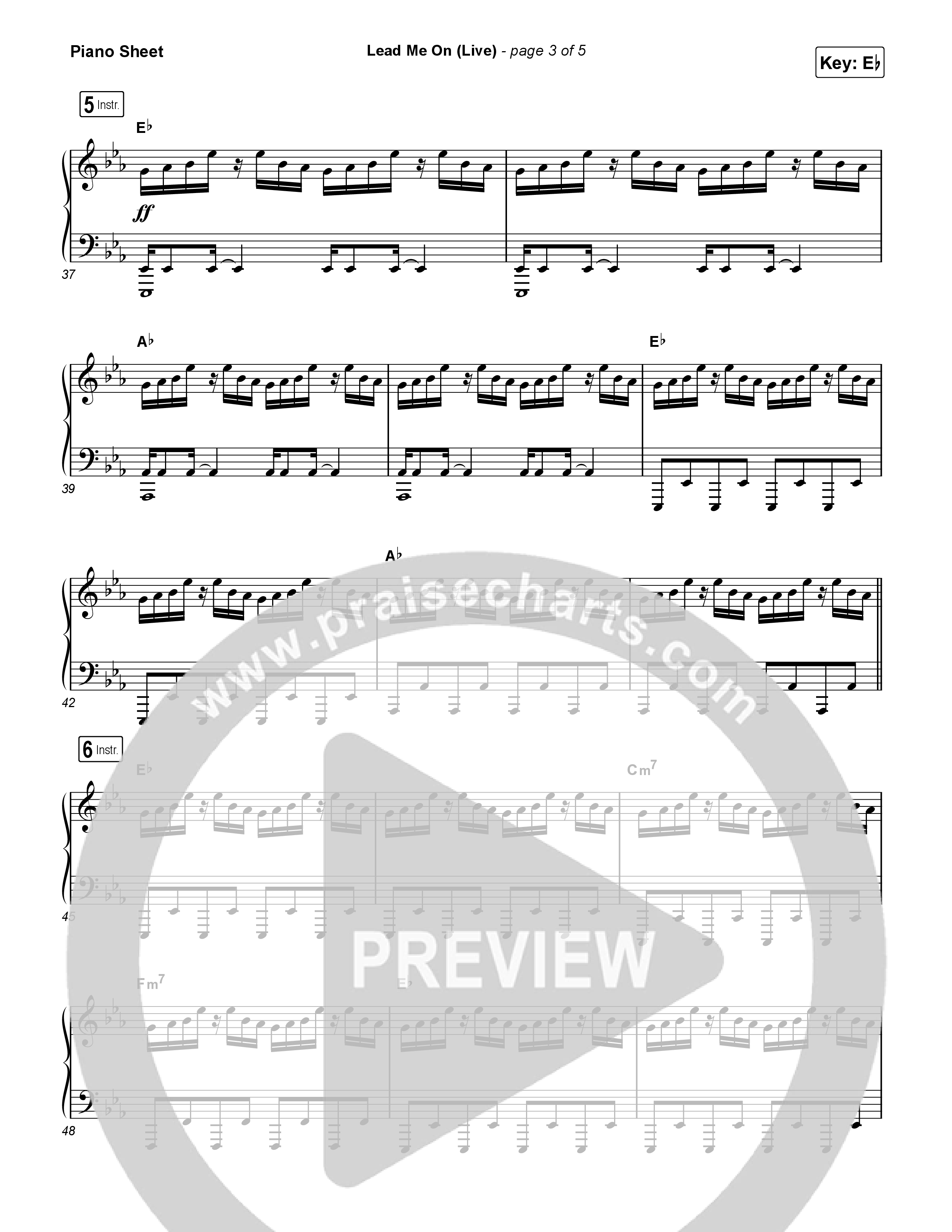 Lead Me On (Live) Piano Sheet (Chandler Moore)