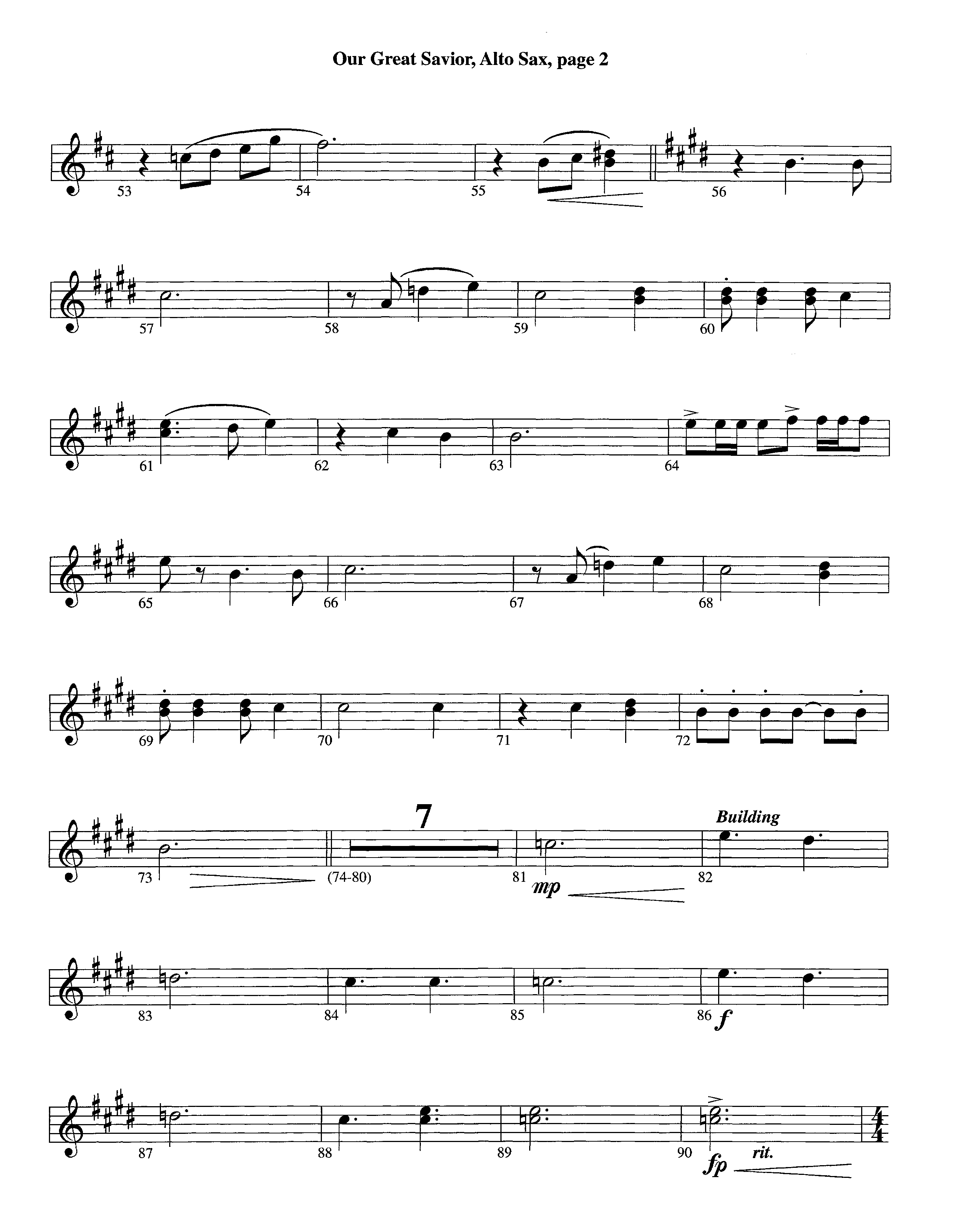 Our Great Savior (with Solo Violin) (Instrumental) Alto Sax (Lifeway Worship / Arr. Ed Dickinson)