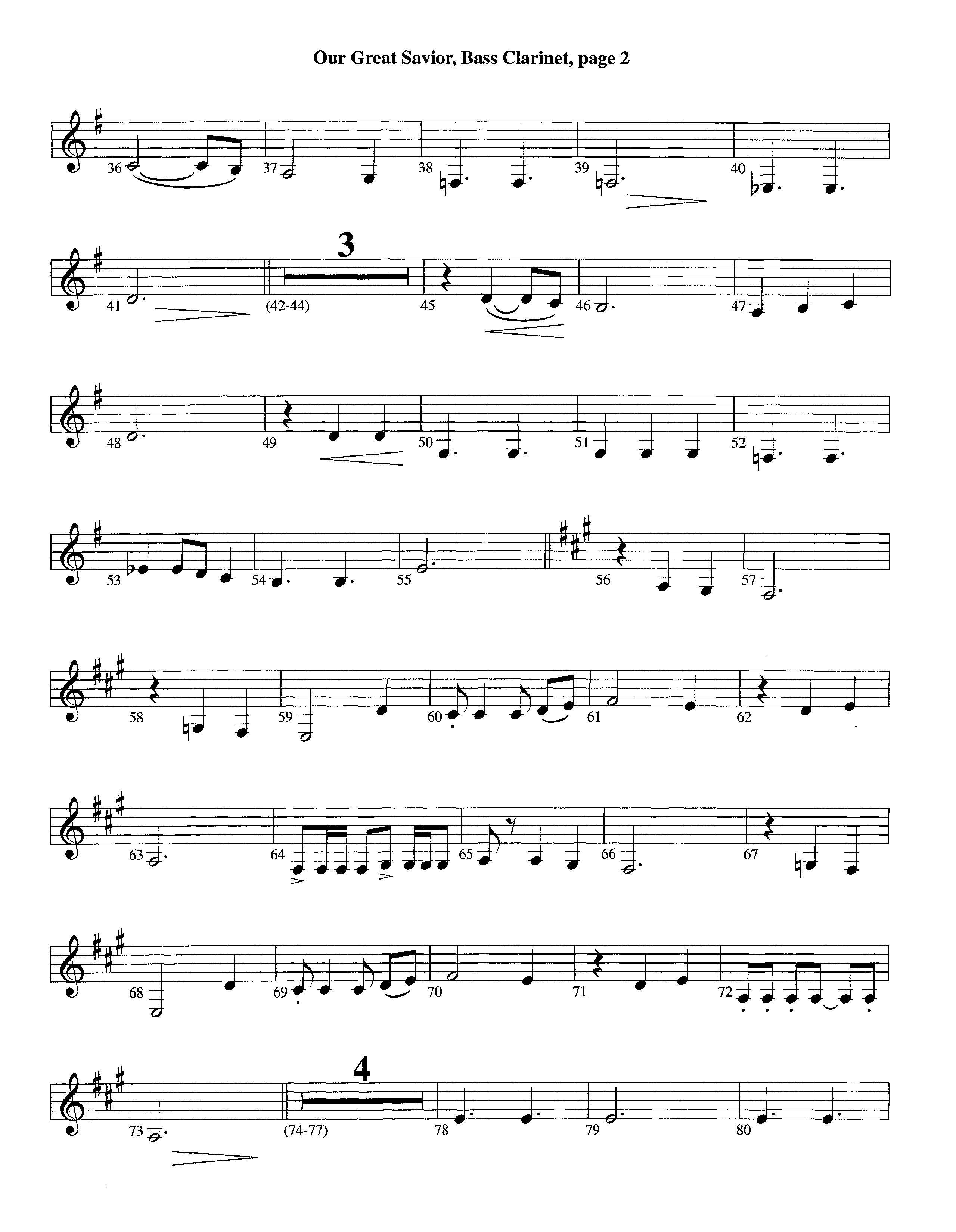 Our Great Savior (with Solo Violin) (Instrumental) Bass Clarinet (Lifeway Worship / Arr. Ed Dickinson)