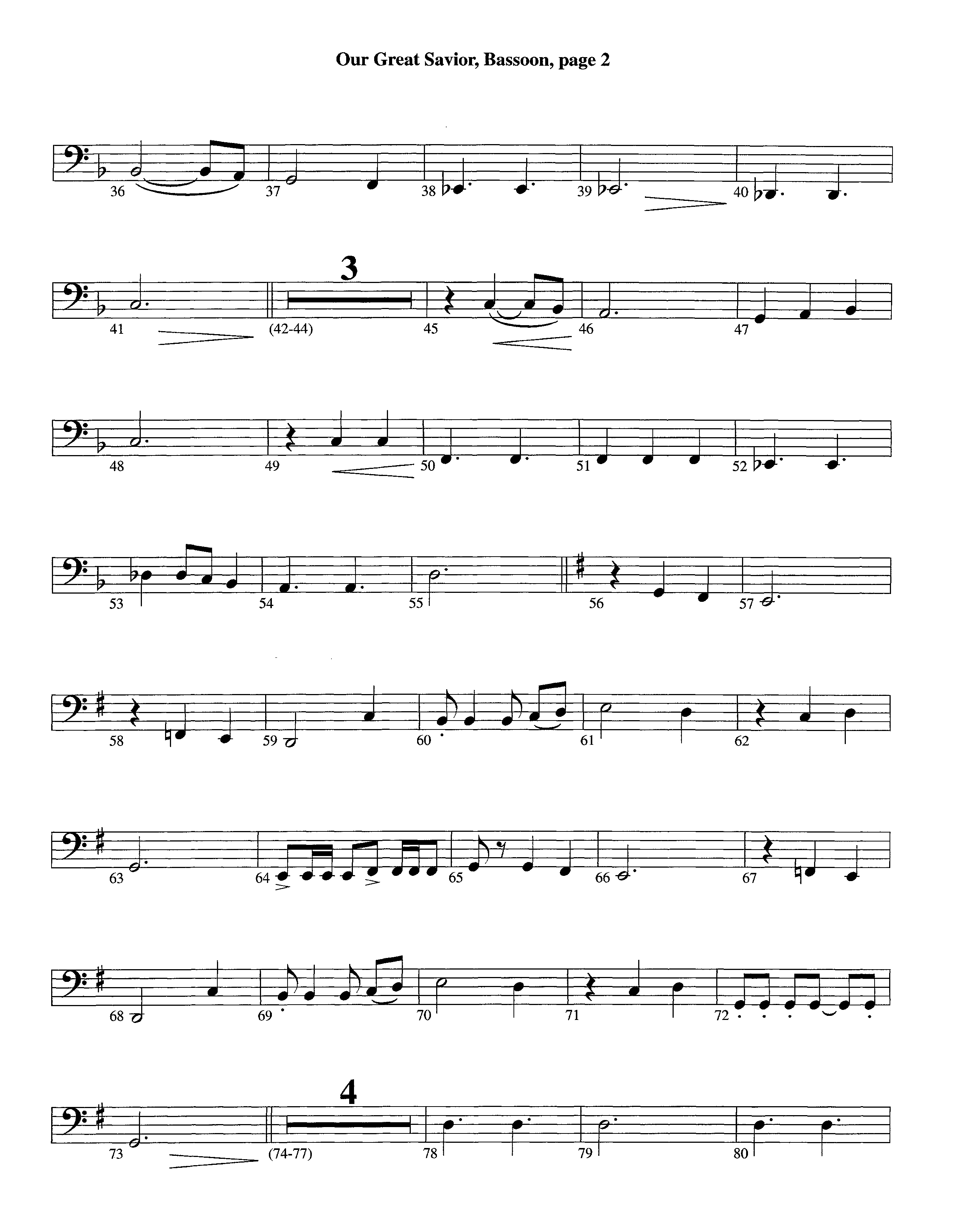 Our Great Savior (with Solo Violin) (Instrumental) Bassoon (Lifeway Worship / Arr. Ed Dickinson)