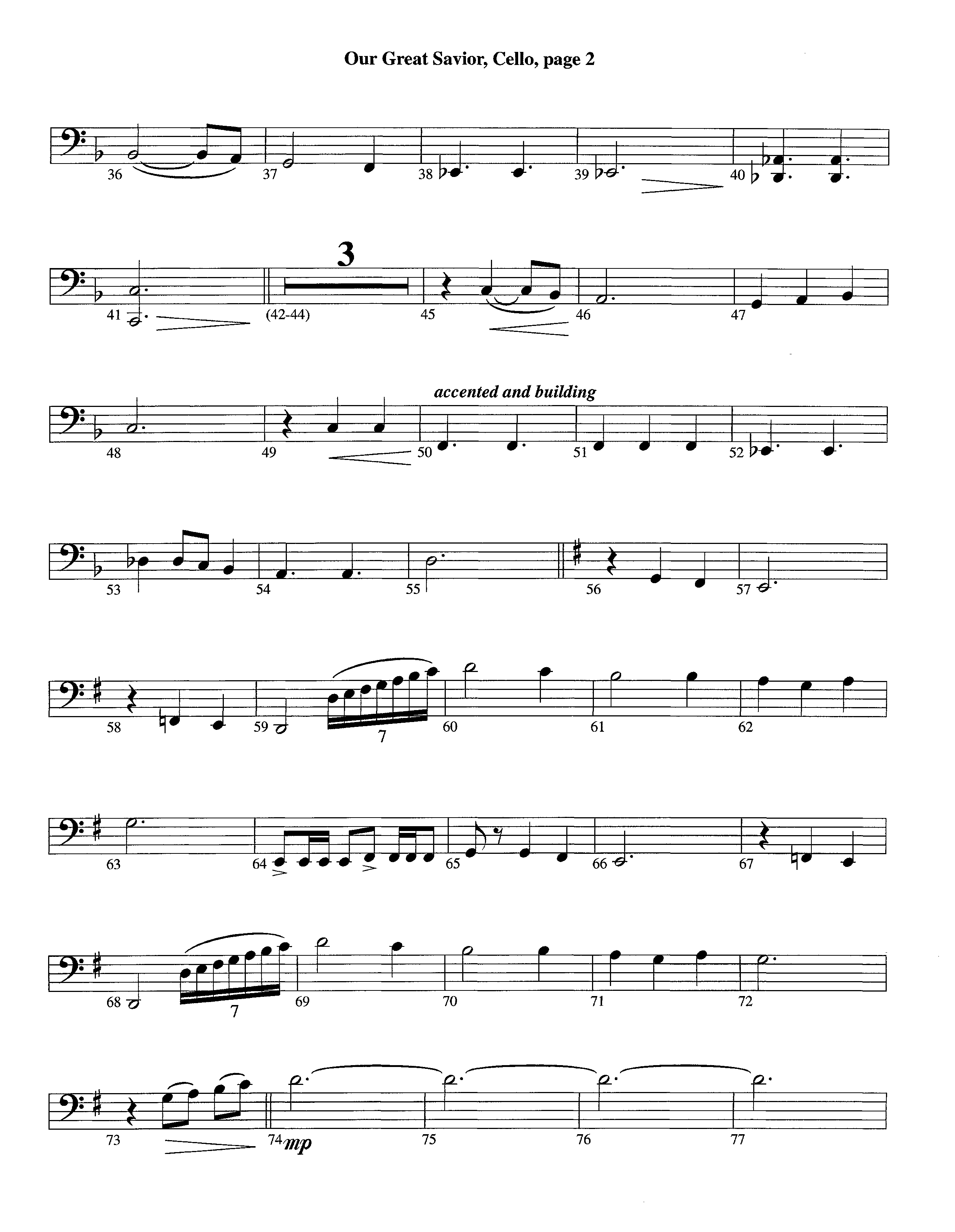 Our Great Savior (with Solo Violin) (Instrumental) Cello (Lifeway Worship / Arr. Ed Dickinson)