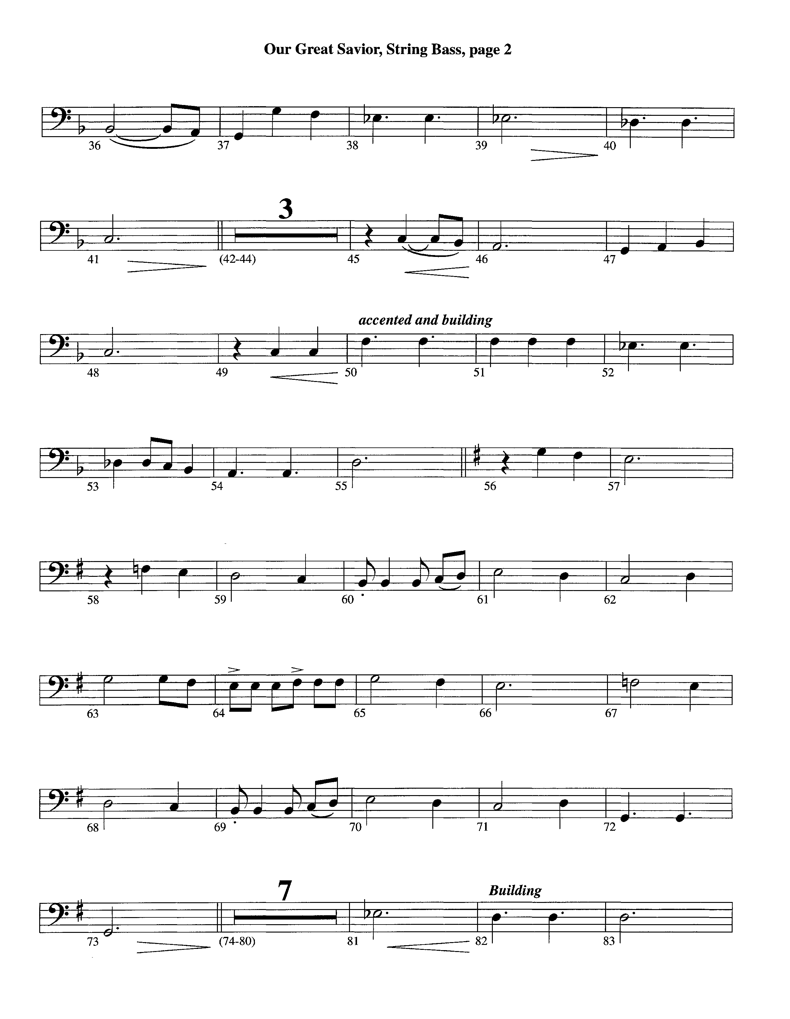 Our Great Savior (with Solo Violin) (Instrumental) Double Bass (Lifeway Worship / Arr. Ed Dickinson)