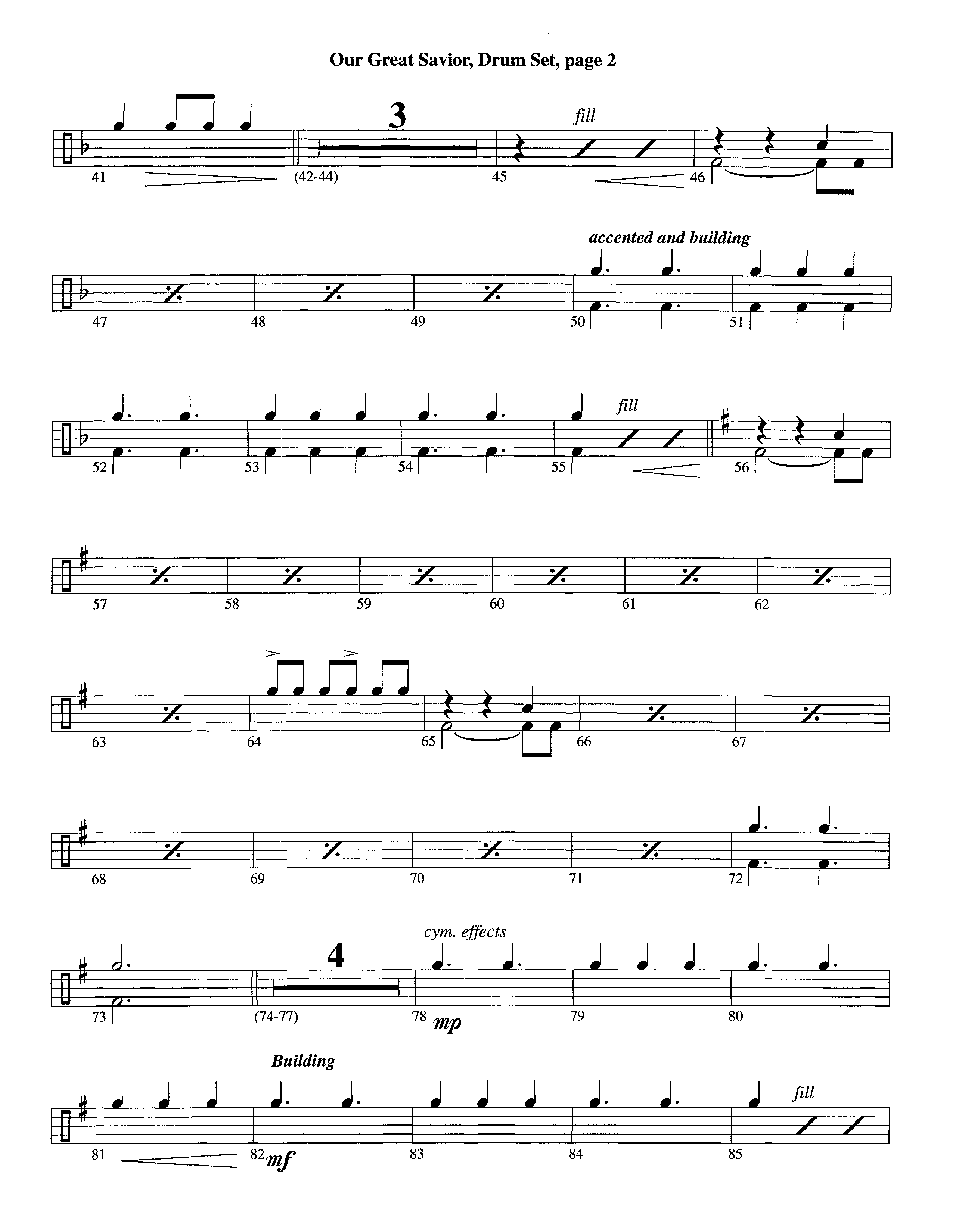 Our Great Savior (with Solo Violin) (Instrumental) Drum Set (Lifeway Worship / Arr. Ed Dickinson)