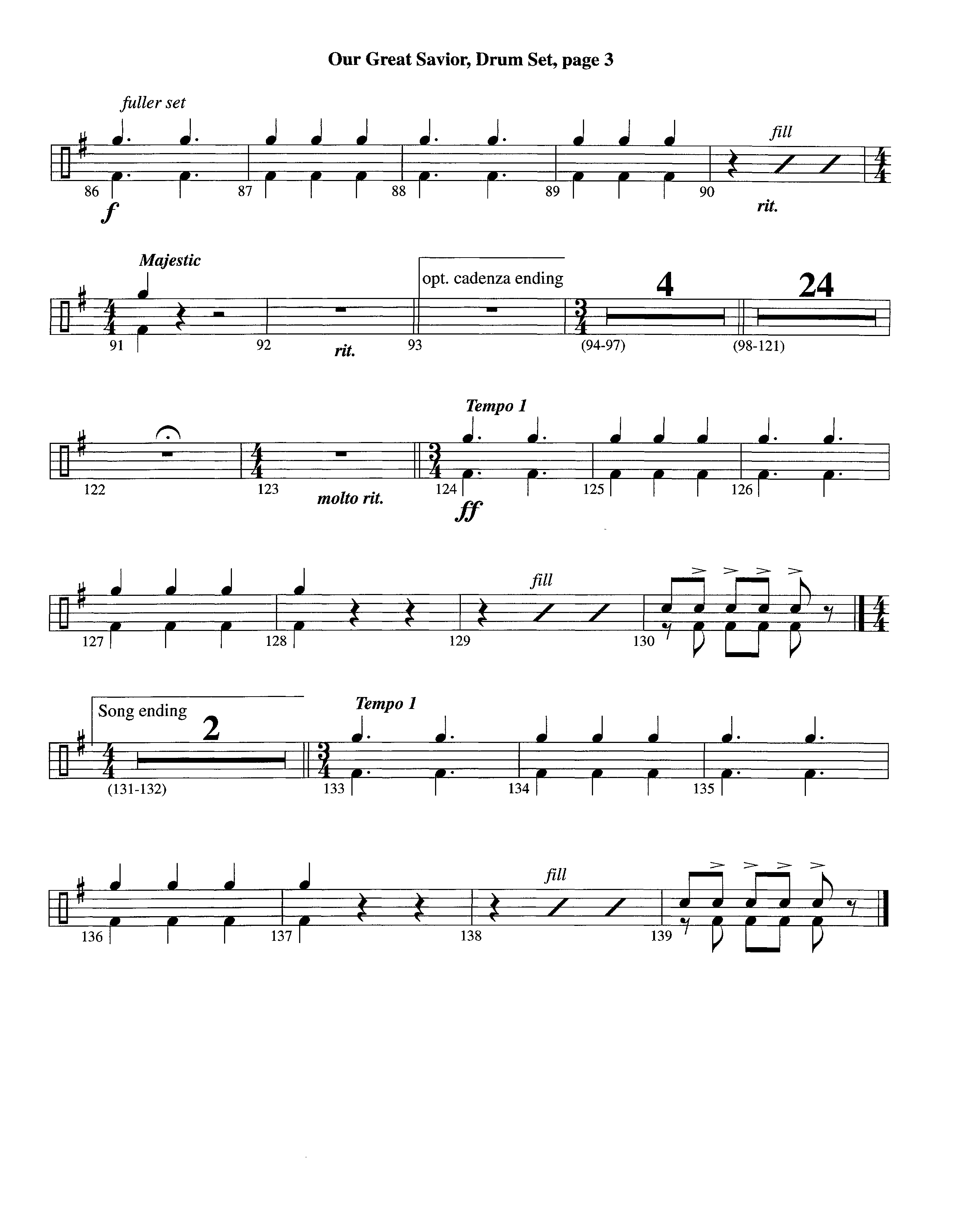 Our Great Savior (with Solo Violin) (Instrumental) Drum Set (Lifeway Worship / Arr. Ed Dickinson)