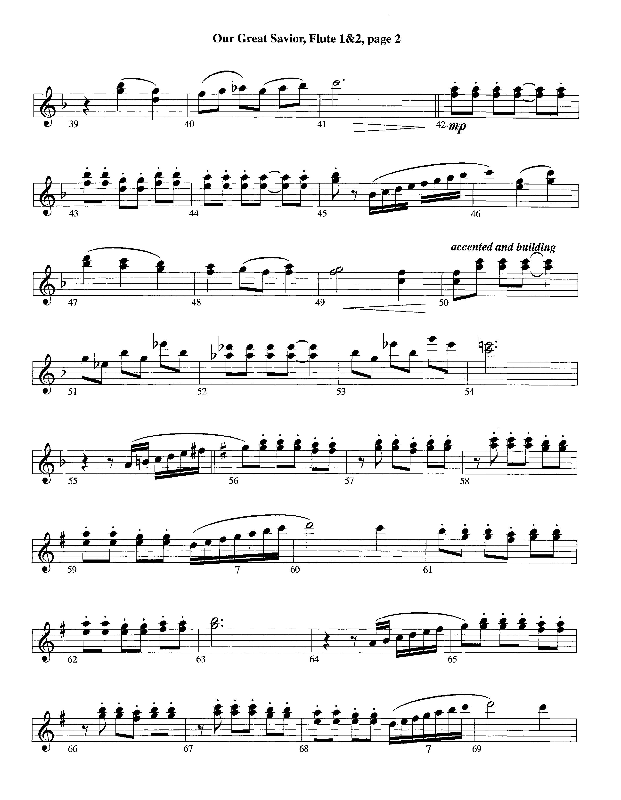 Our Great Savior&nbsp;(with Solo&nbsp;Violin) (Instrumental) Flute 1/2 (Lifeway Worship / Arr. Ed Dickinson)