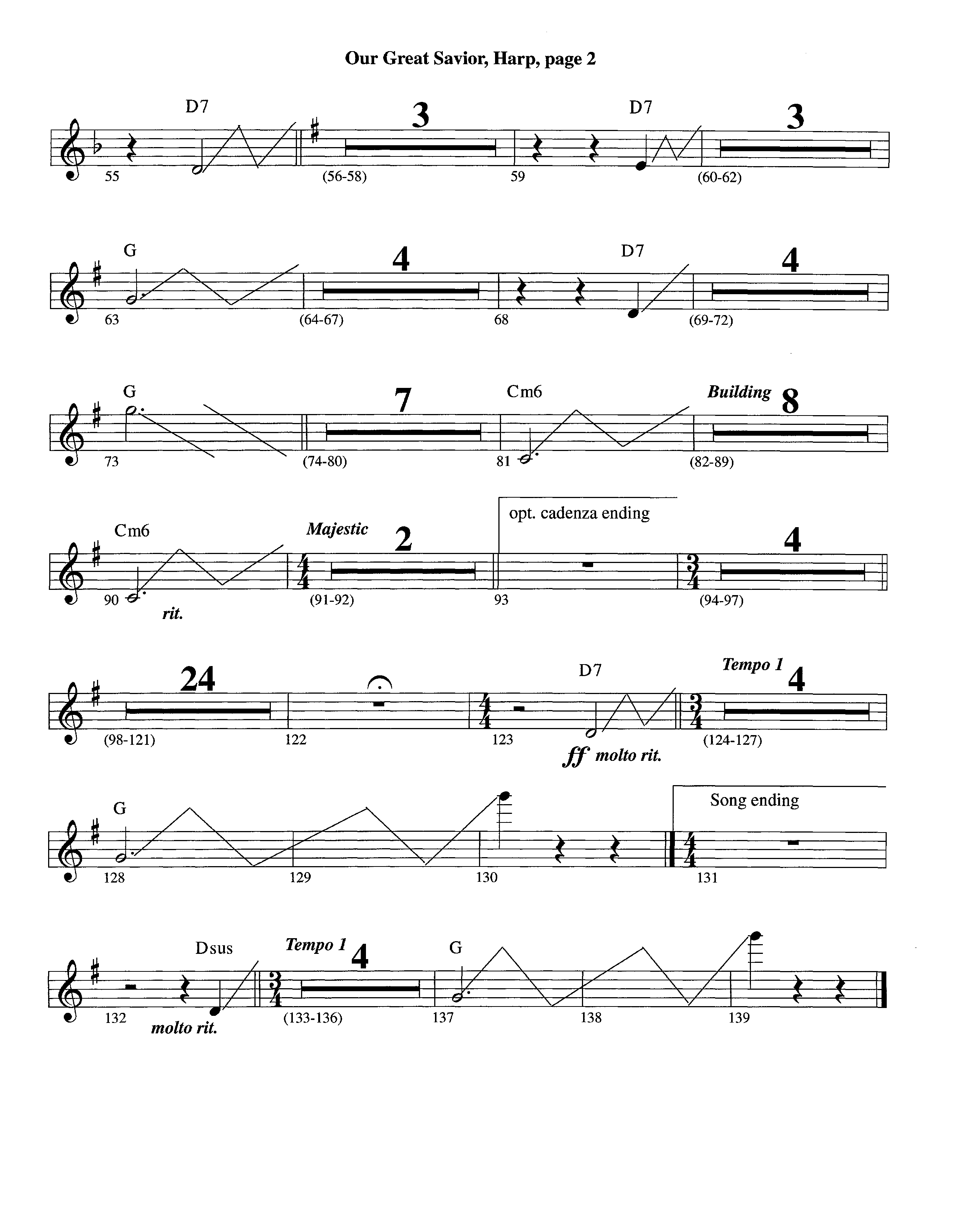 Our Great Savior&nbsp;(with Solo&nbsp;Violin) (Instrumental) Harp (Lifeway Worship / Arr. Ed Dickinson)