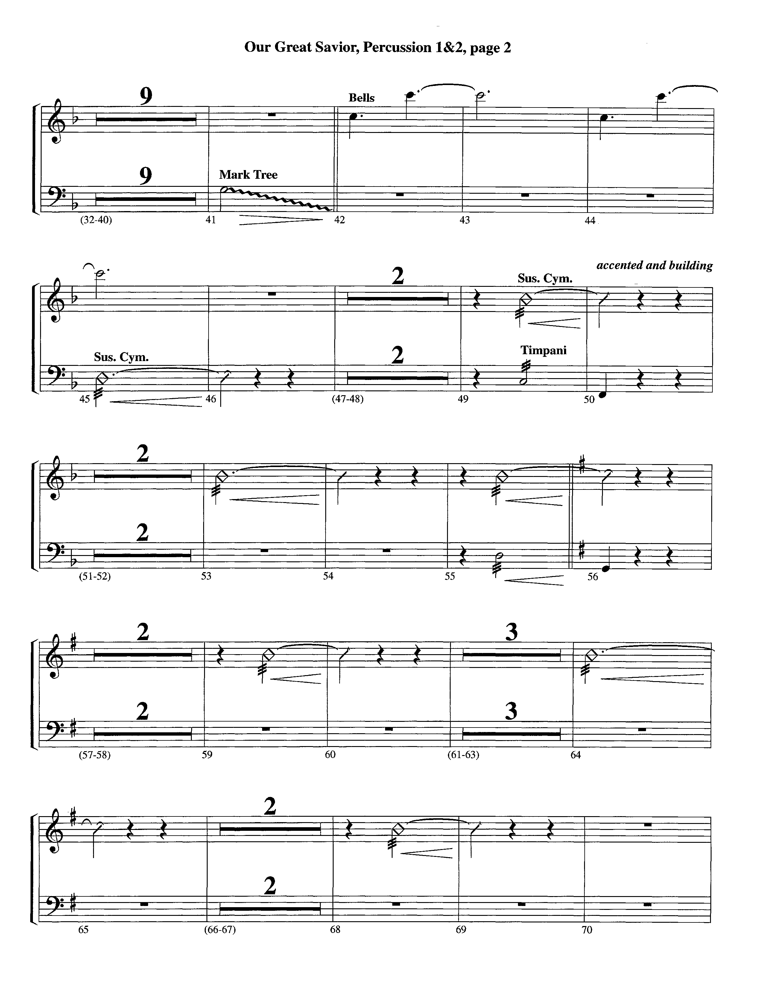 Our Great Savior (with Solo Violin) (Instrumental) Percussion 1/2 (Lifeway Worship / Arr. Ed Dickinson)