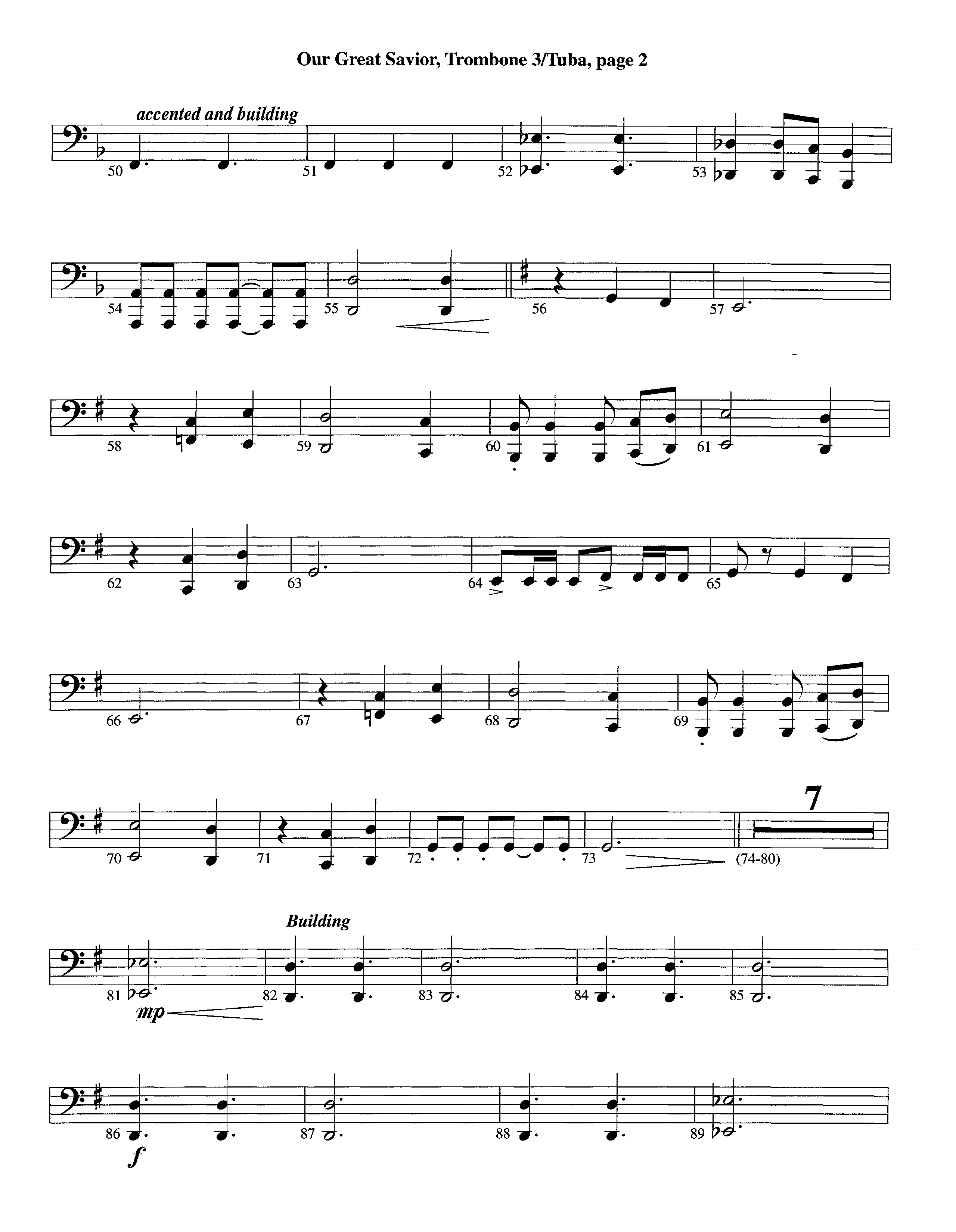 Our Great Savior (with Solo Violin) (Instrumental) Trombone 3/Tuba (Lifeway Worship / Arr. Ed Dickinson)