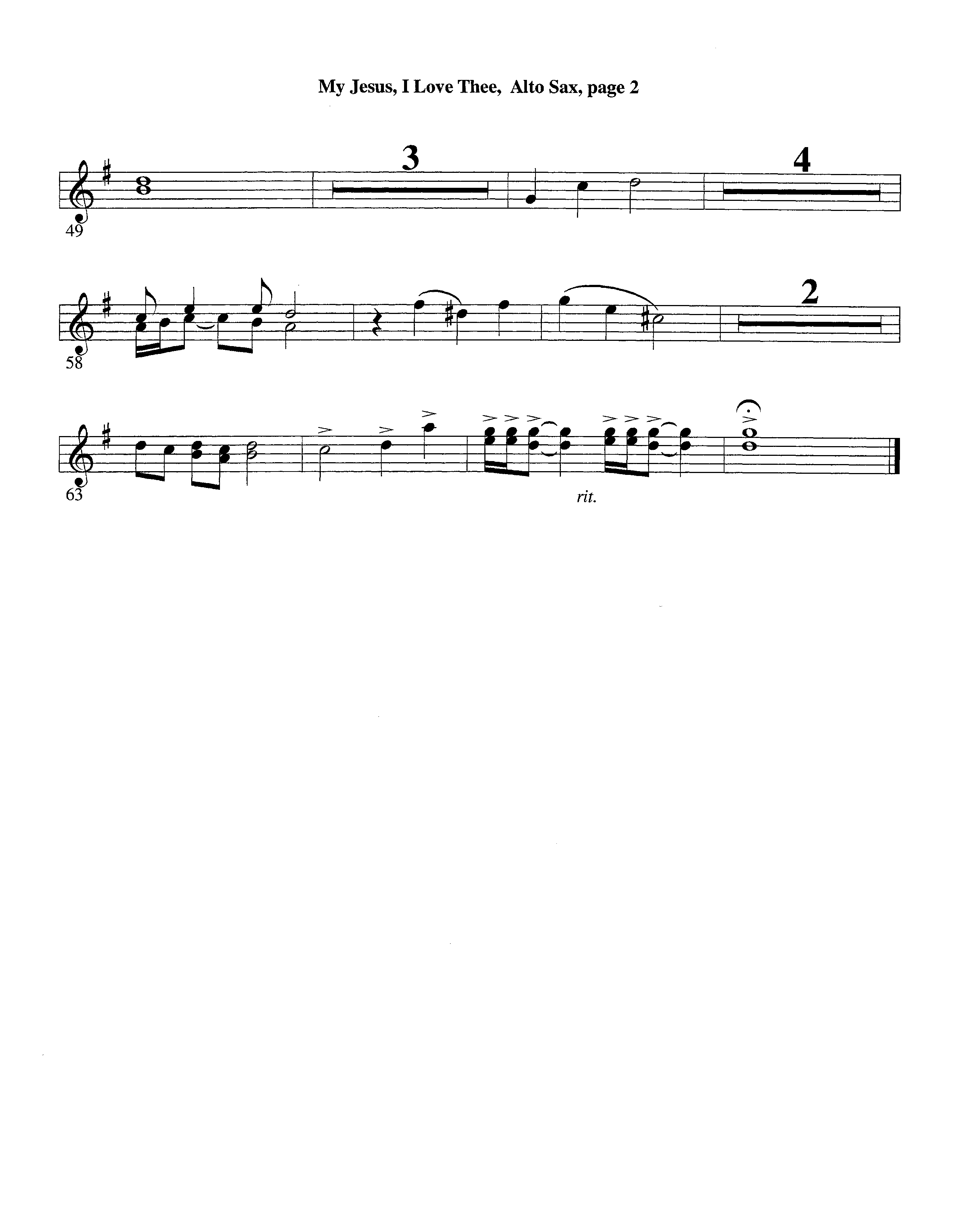 My Jesus I Love Thee (with Solo Trumpet) (Instrumental) Alto Sax (Lifeway Worship / Arr. Jeff Cranfill)