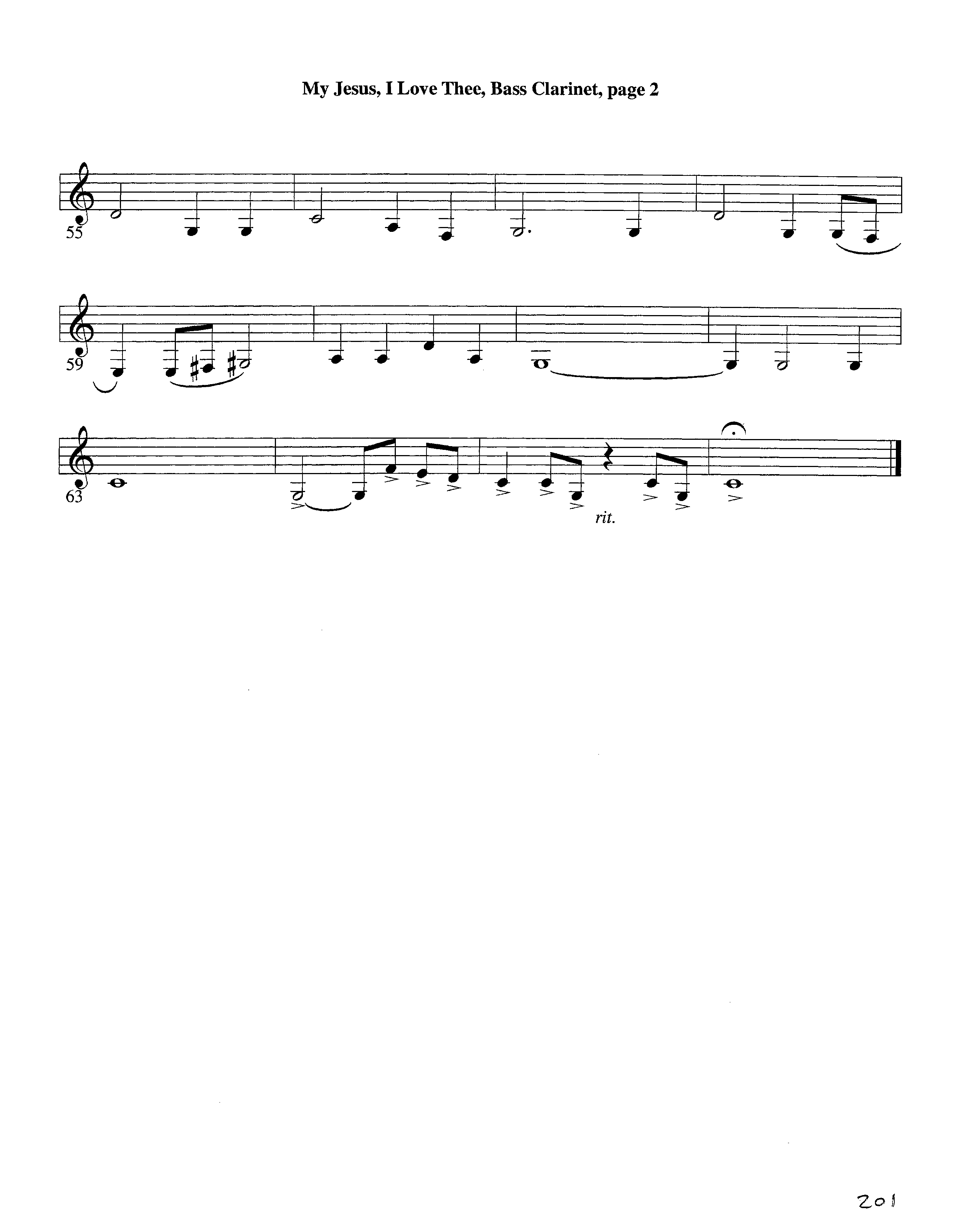 My Jesus I Love Thee (with Solo Trumpet) (Instrumental) Bass Clarinet (Lifeway Worship / Arr. Jeff Cranfill)