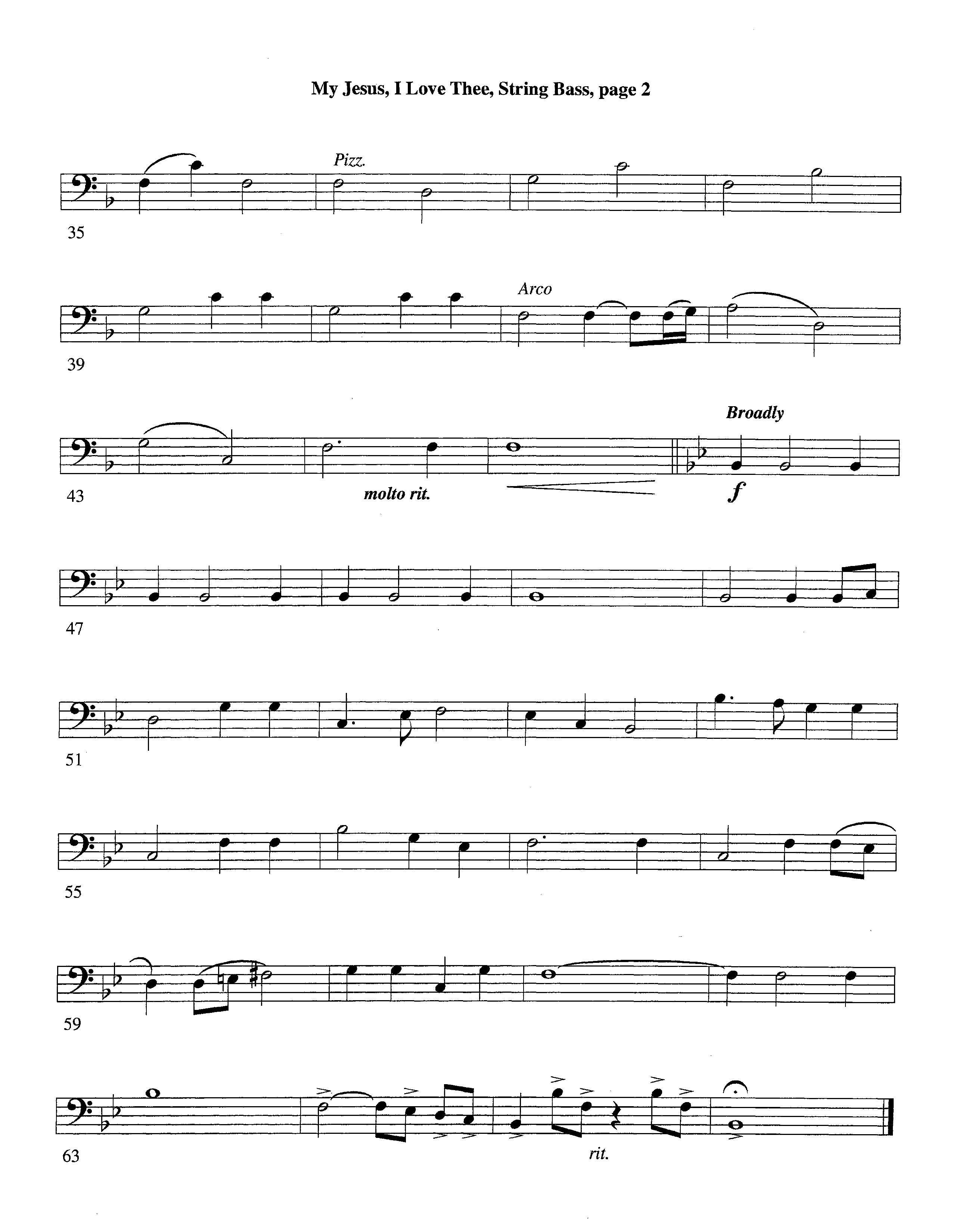 My Jesus I Love Thee (with Solo Trumpet) (Instrumental) Double Bass (Lifeway Worship / Arr. Jeff Cranfill)