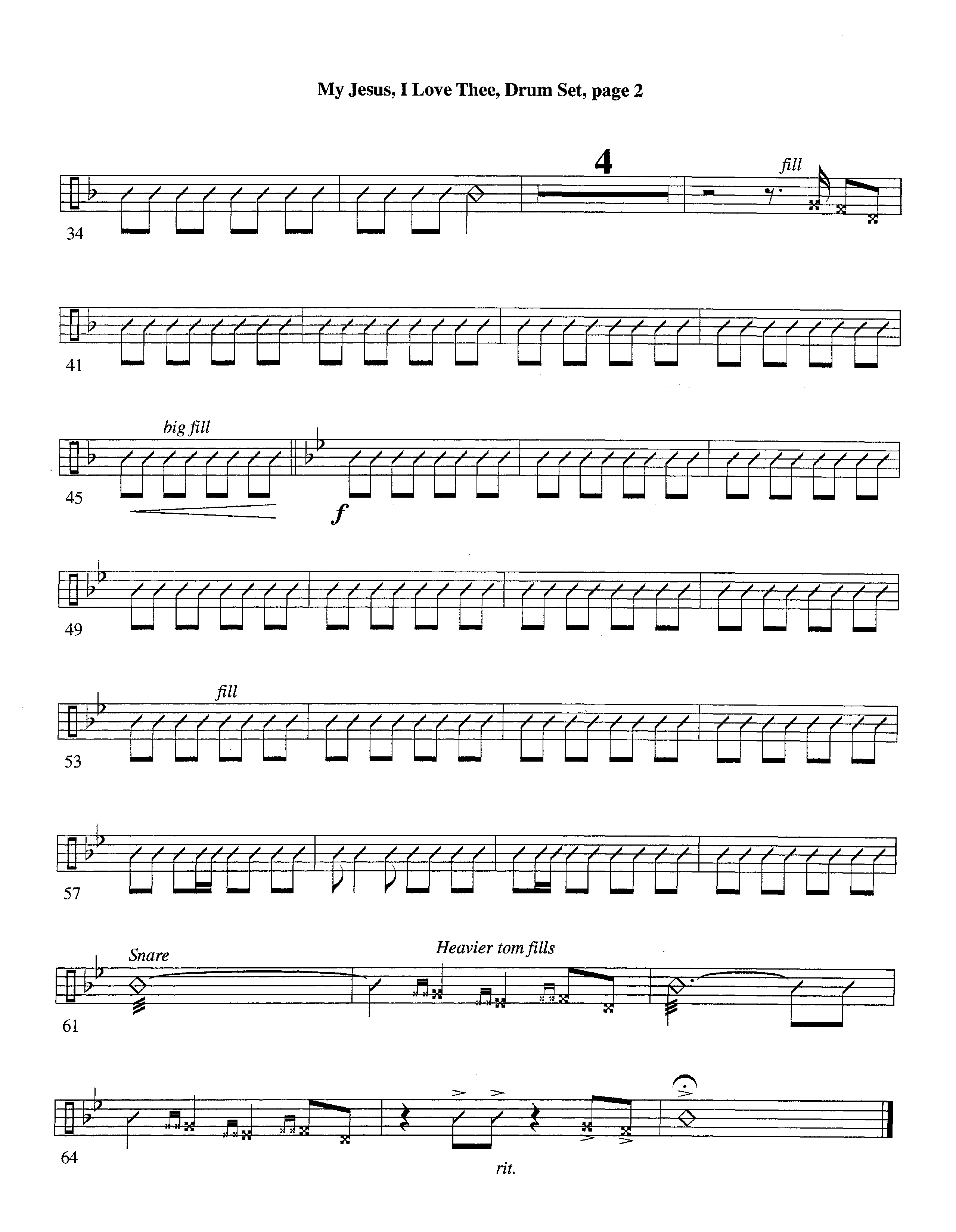 My Jesus I Love Thee&nbsp;(with Solo&nbsp;Trumpet) (Instrumental) Drum Set (Lifeway Worship / Arr. Jeff Cranfill)