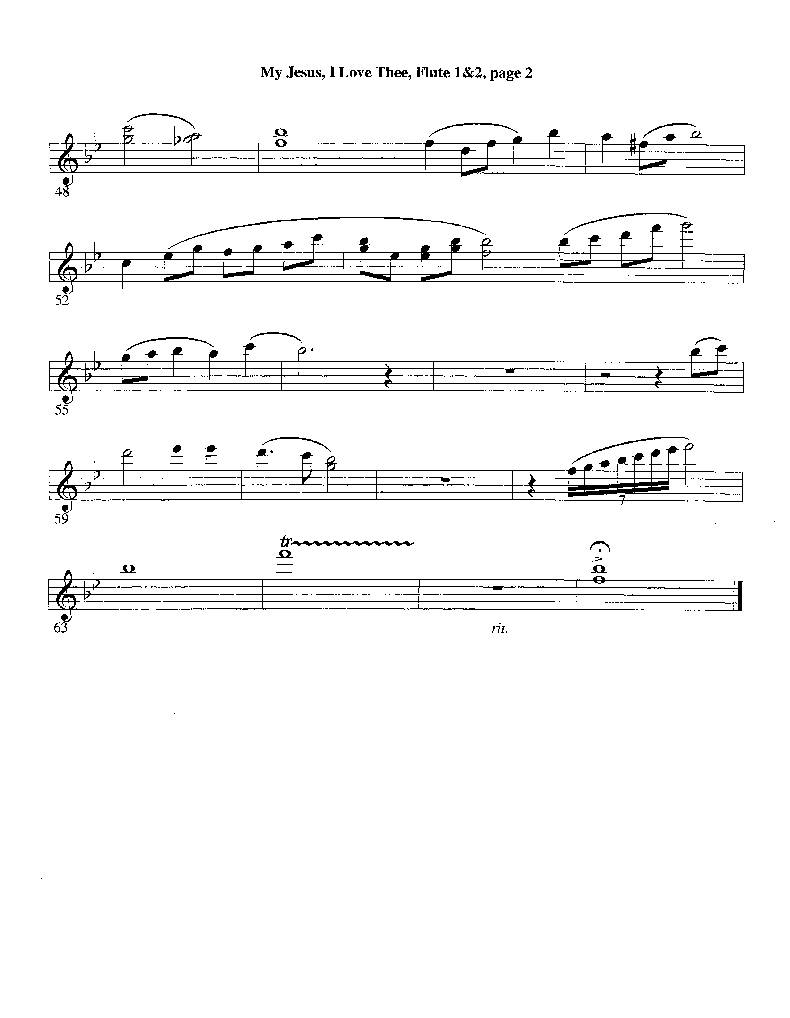 My Jesus I Love Thee (with Solo Trumpet) (Instrumental) Flute 1/2 (Lifeway Worship / Arr. Jeff Cranfill)