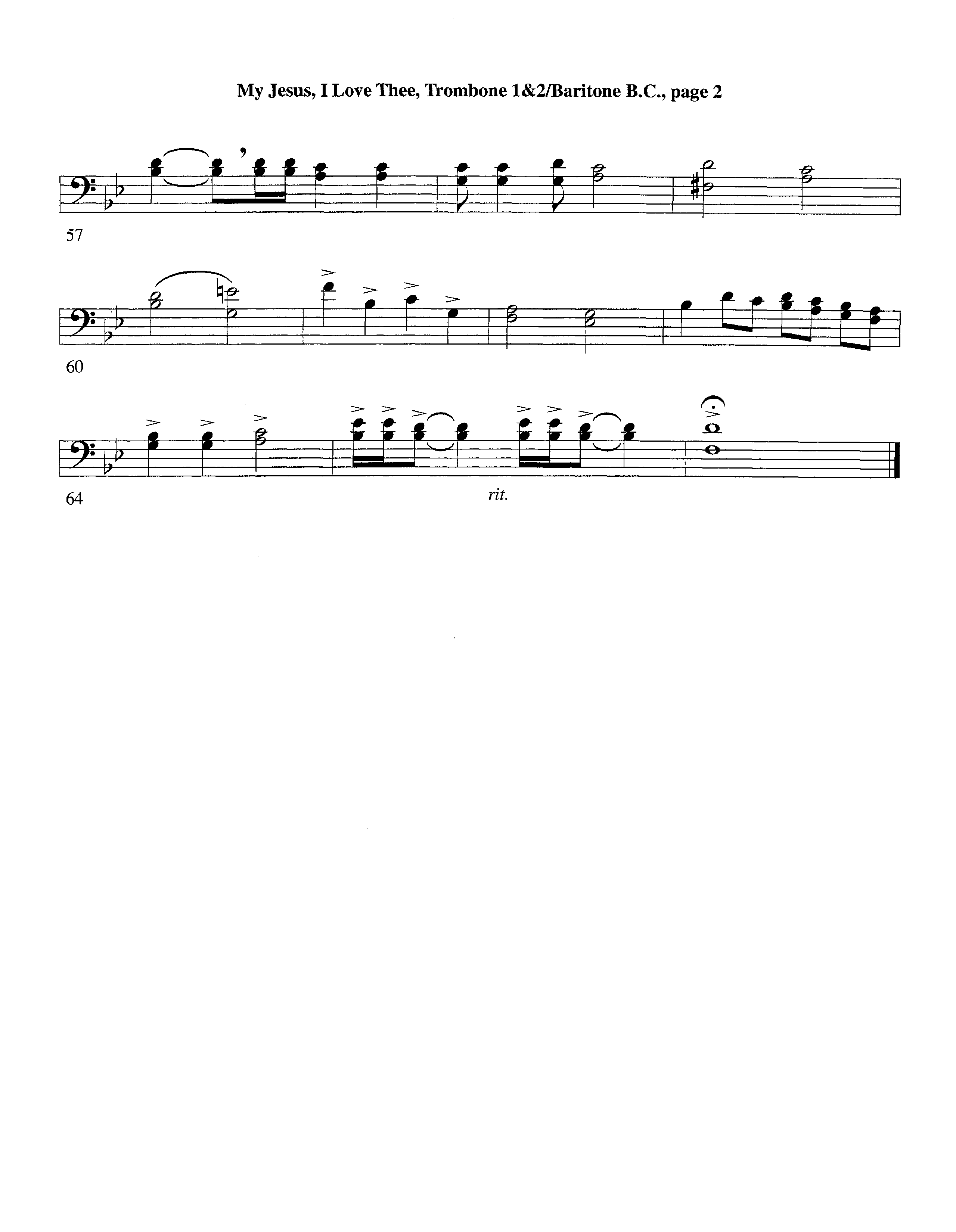 My Jesus I Love Thee&nbsp;(with Solo&nbsp;Trumpet) (Instrumental) Trombone 1/2 (Lifeway Worship / Arr. Jeff Cranfill)