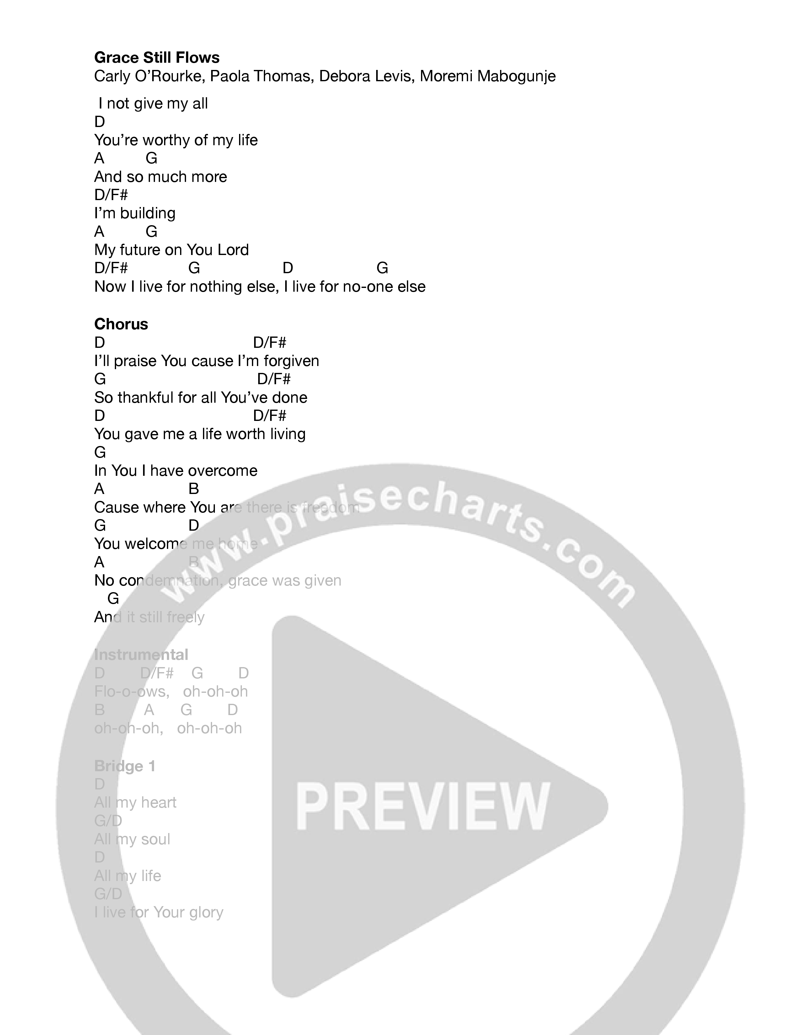 Grace Still Flows (Live) Chord Chart (Vive Worship)