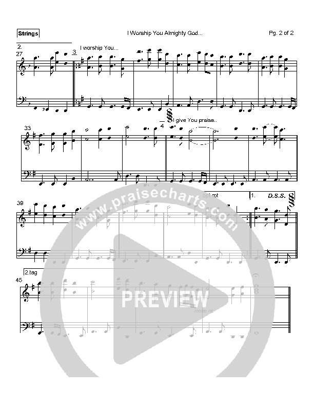 I Worship You Almighty God Strings (Alleluia Worship Band)