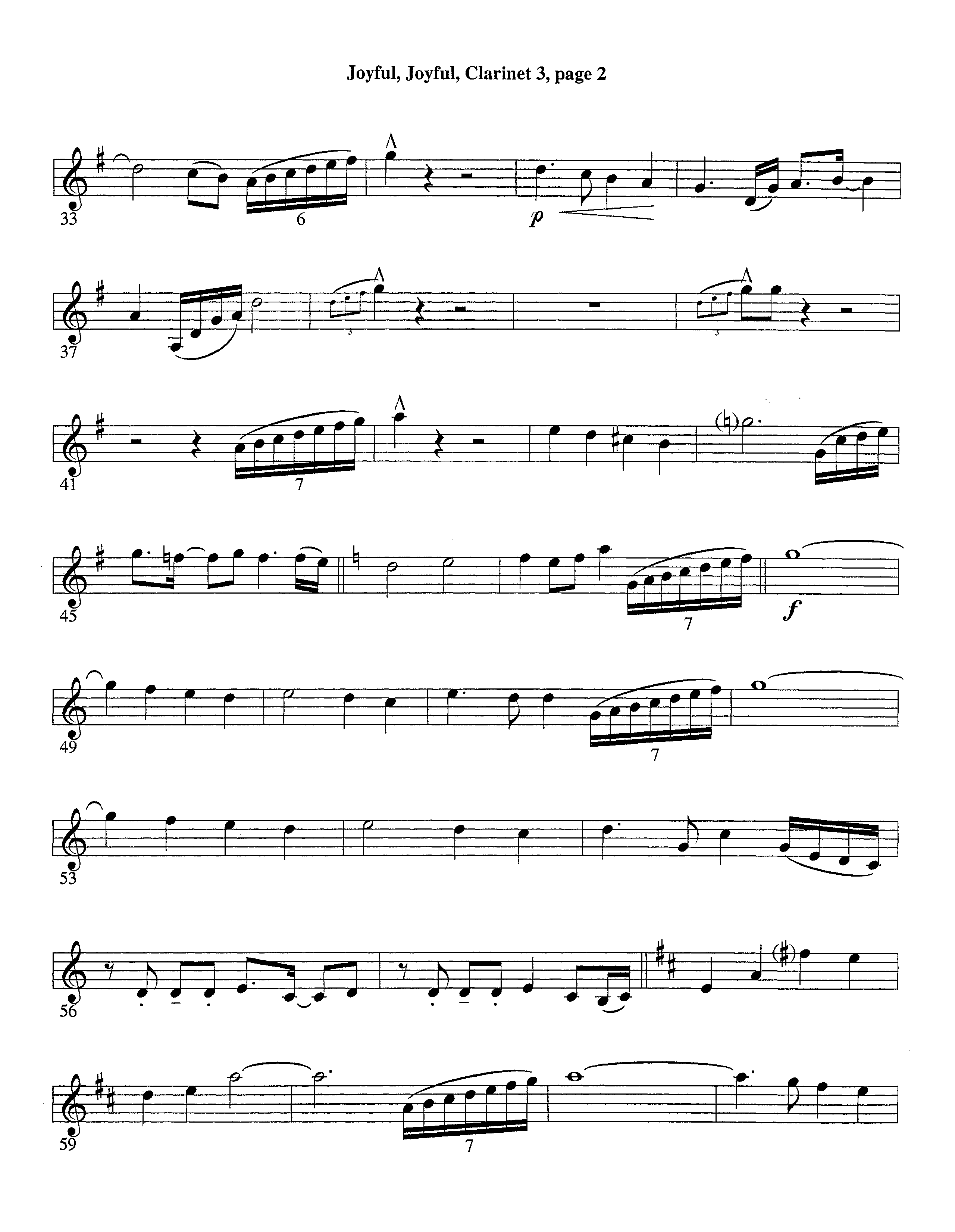 Joyful Joyful We Adore Thee&nbsp;(with Solo&nbsp;Piano) (Instrumental) Clarinet 3 (Lifeway Worship / Arr. Billy Payne / Arr. Richard Kingsmore / Orch. Richard Kingsmore)