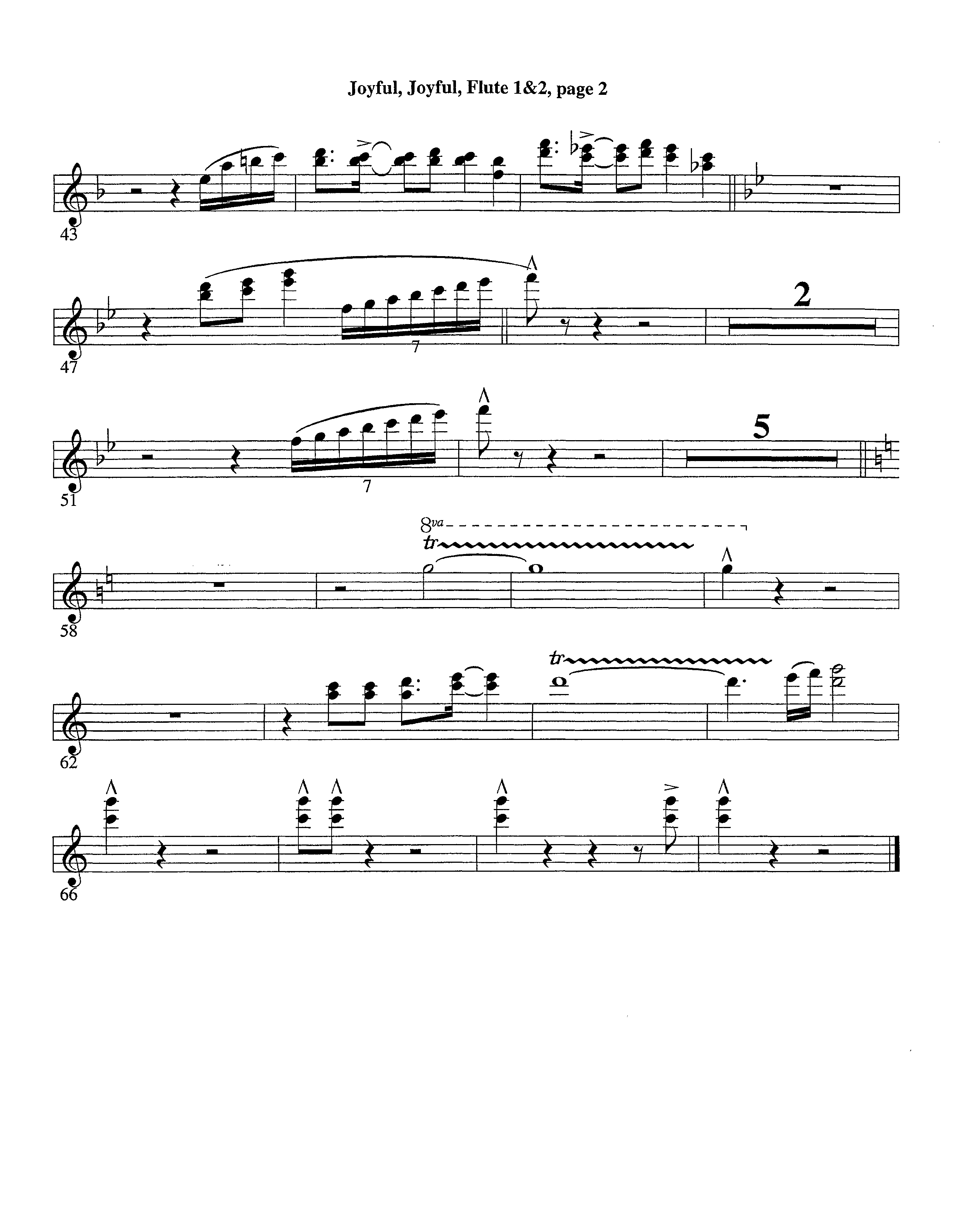 Joyful Joyful We Adore Thee (with Solo Piano) (Instrumental) Flute 1/2 (Lifeway Worship / Arr. Billy Payne / Arr. Richard Kingsmore / Orch. Richard Kingsmore)