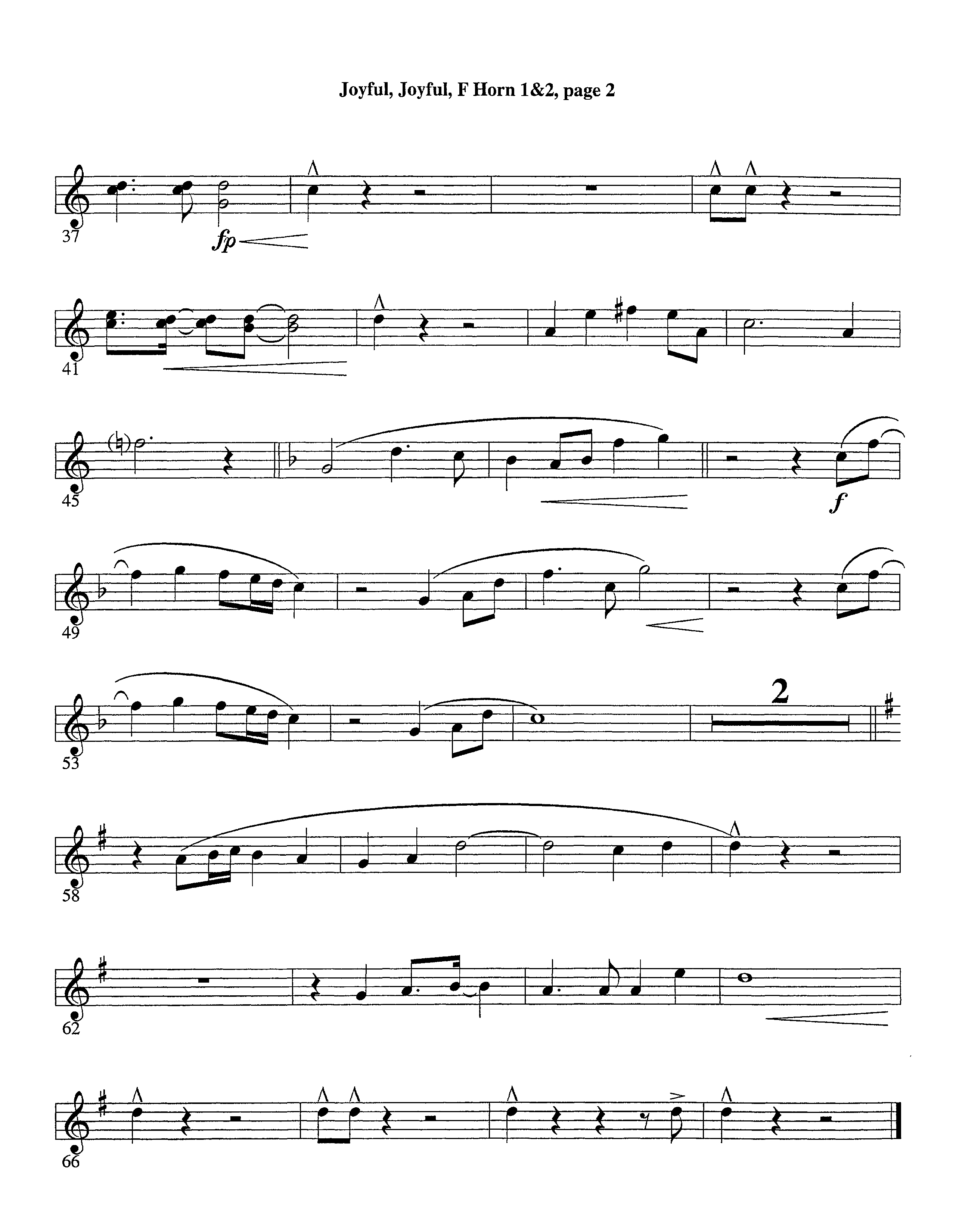 Joyful Joyful We Adore Thee (with Solo Piano) (Instrumental) French Horn 1/2 (Lifeway Worship / Arr. Billy Payne / Arr. Richard Kingsmore / Orch. Richard Kingsmore)