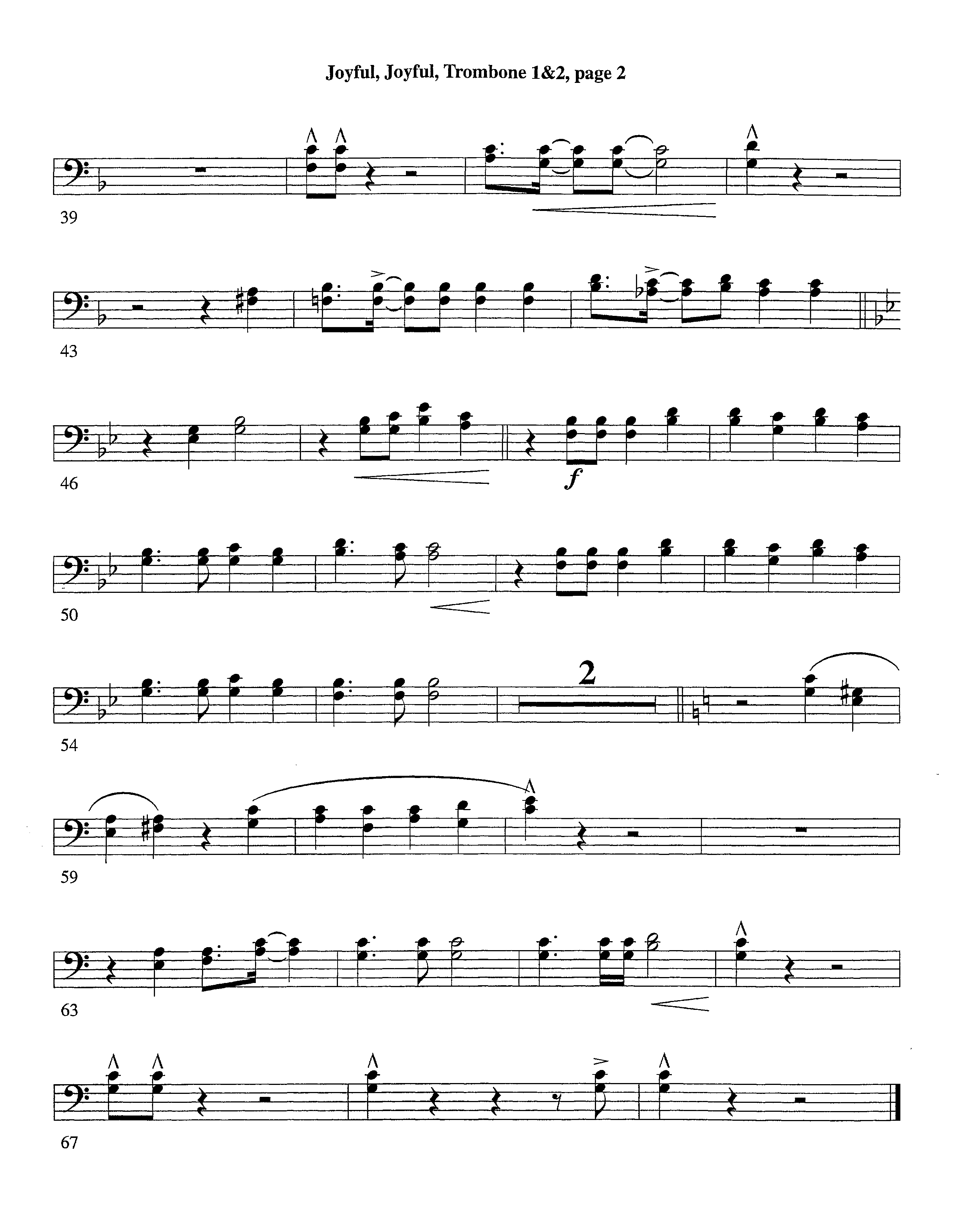Joyful Joyful We Adore Thee&nbsp;(with Solo&nbsp;Piano) (Instrumental) Trombone 1/2 (Lifeway Worship / Arr. Billy Payne / Arr. Richard Kingsmore / Orch. Richard Kingsmore)