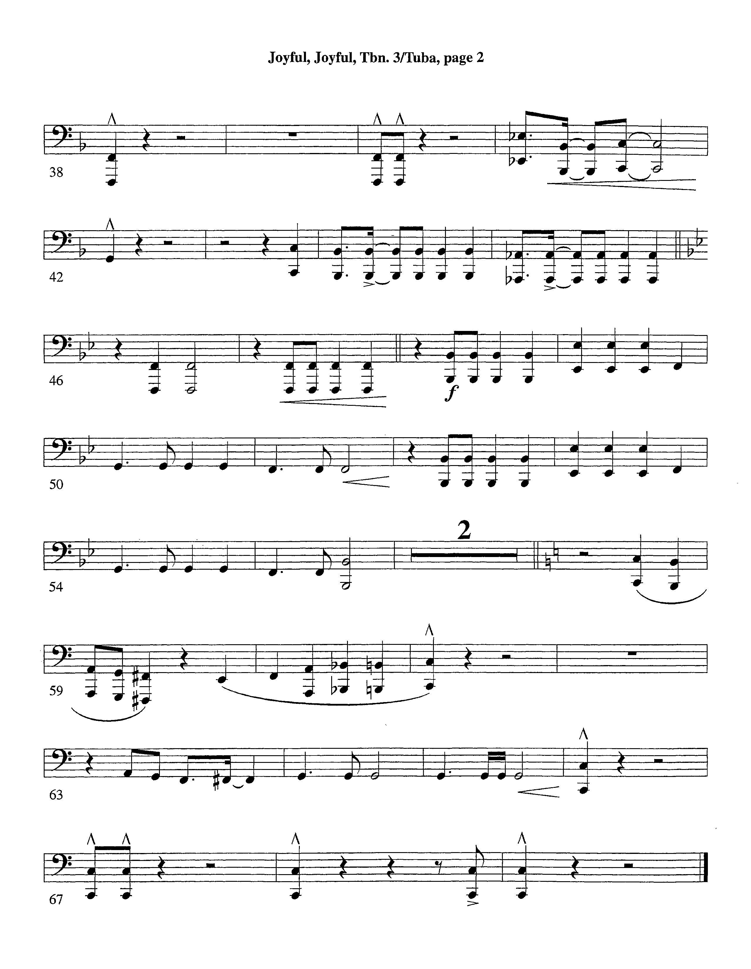 Joyful Joyful We Adore Thee (with Solo Piano) (Instrumental) Trombone 3/Tuba (Lifeway Worship / Arr. Billy Payne / Arr. Richard Kingsmore / Orch. Richard Kingsmore)