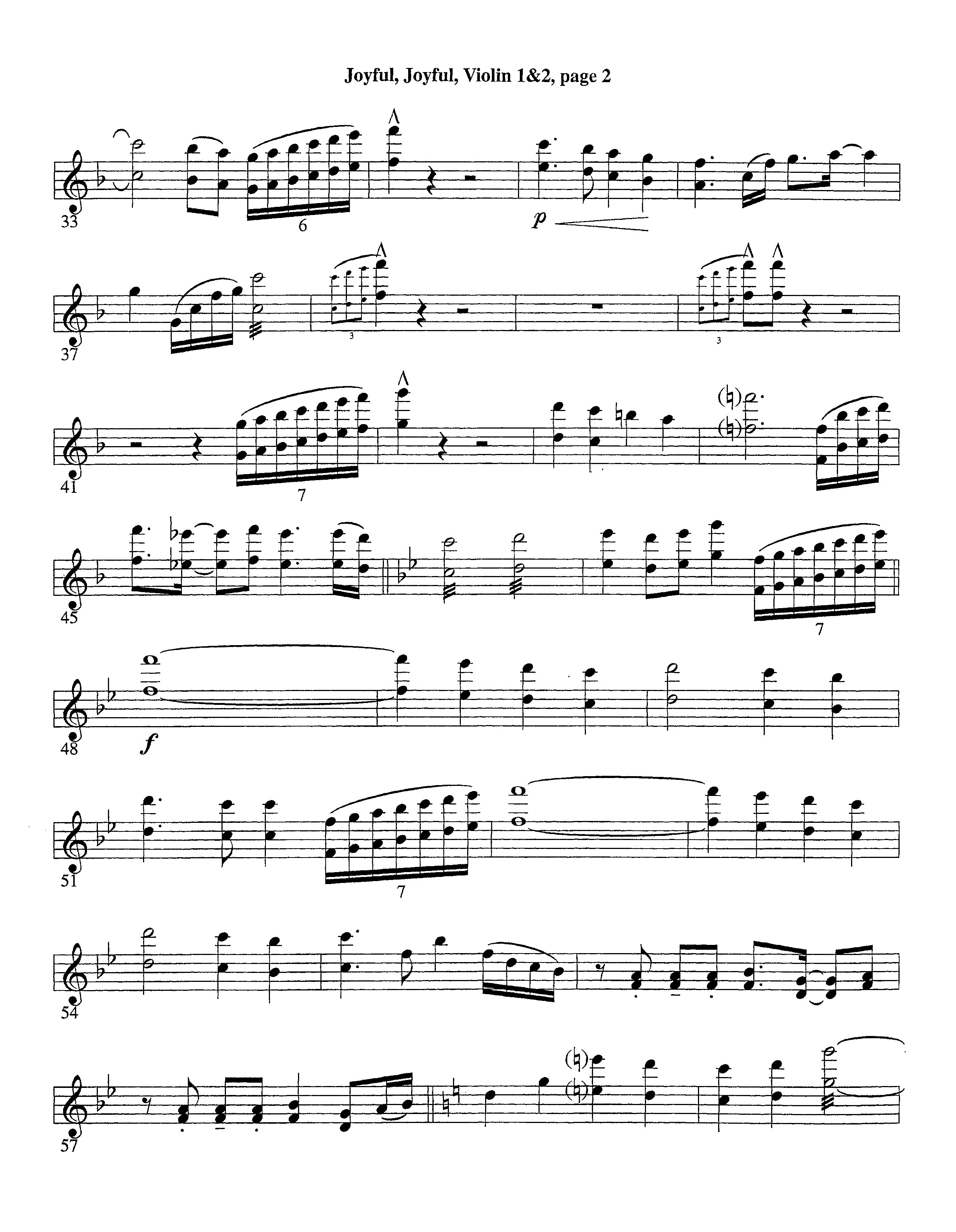 Joyful Joyful We Adore Thee (with Solo Piano) (Instrumental) Violin 1/2 (Lifeway Worship / Arr. Billy Payne / Arr. Richard Kingsmore / Orch. Richard Kingsmore)