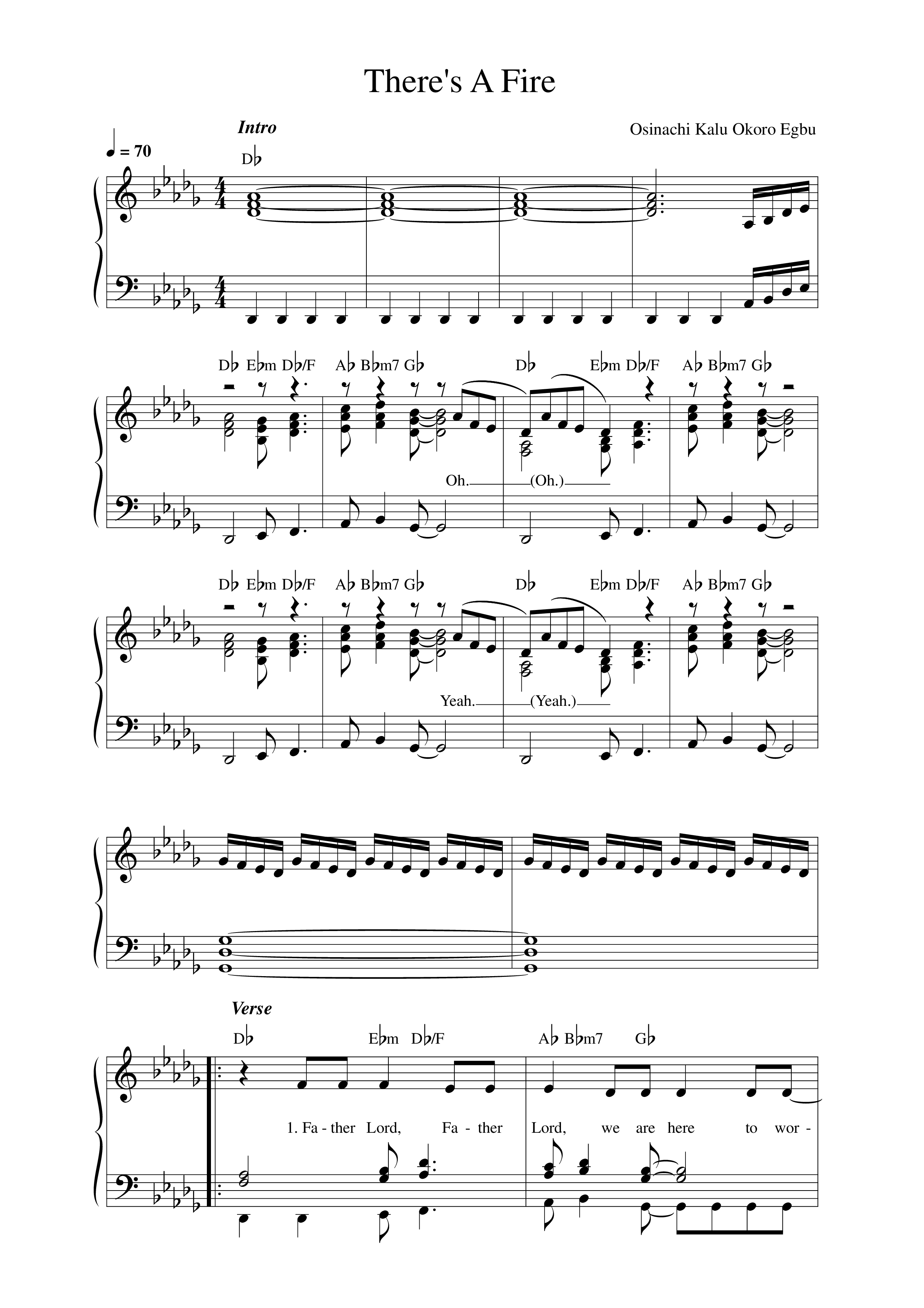 There's A Fire (Live) Lead Sheet Melody (Sinach)