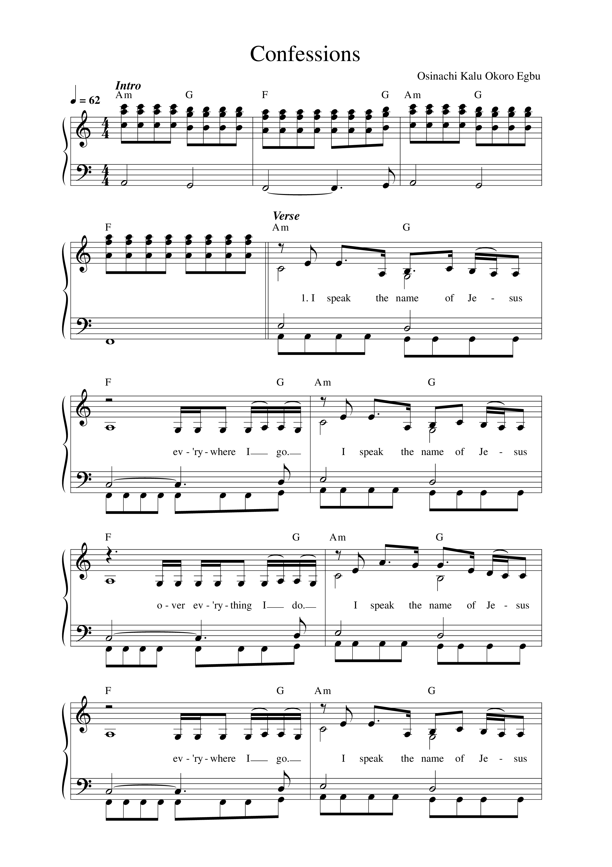 Confessions (Live) Lead Sheet Melody (Sinach)