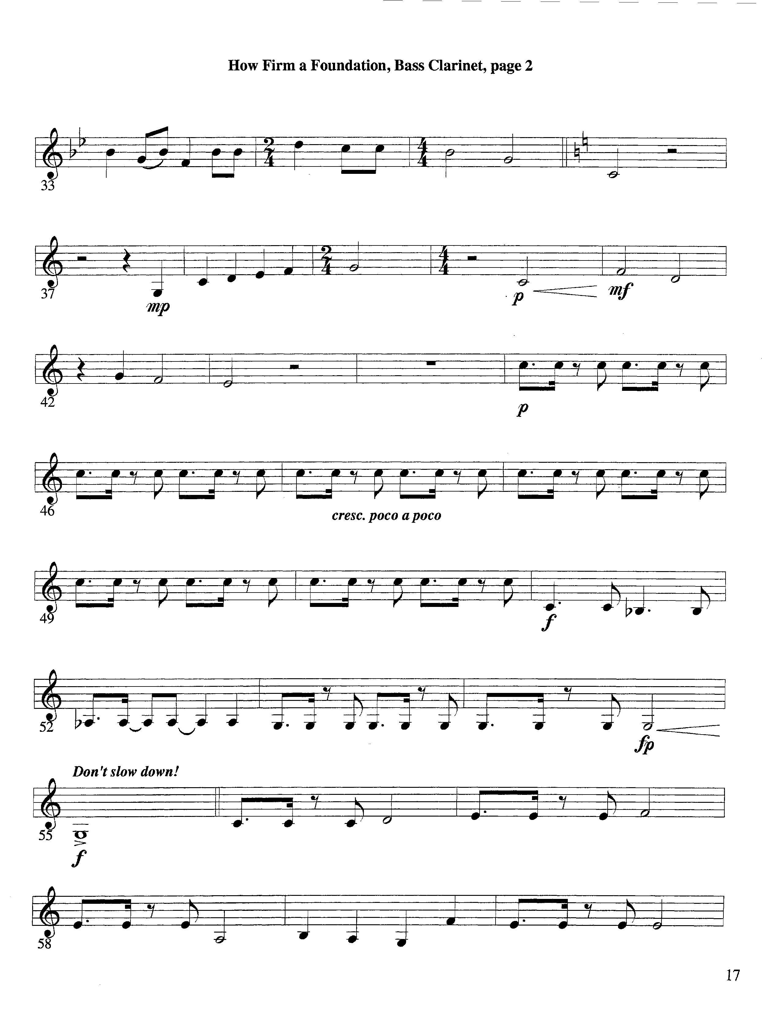 How Firm a Foundation (with Solo Trumpet) (Instrumental) Bass Clarinet (Lifeway Worship / Arr. Steve Dunn)