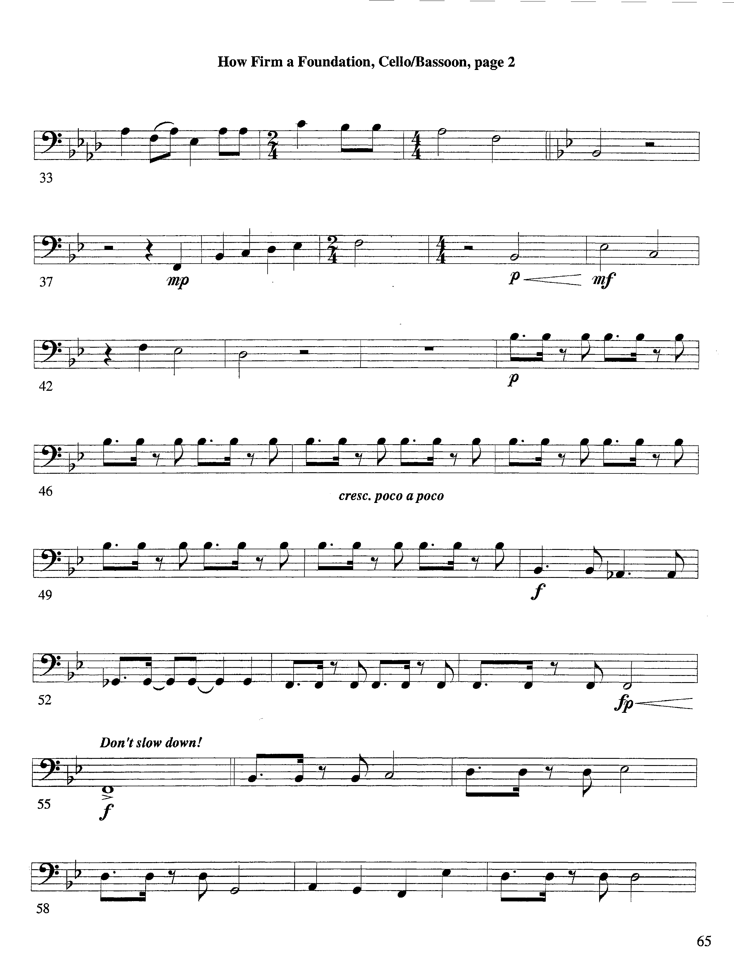 How Firm a Foundation (with Solo Trumpet) (Instrumental) Cello (Lifeway Worship / Arr. Steve Dunn)