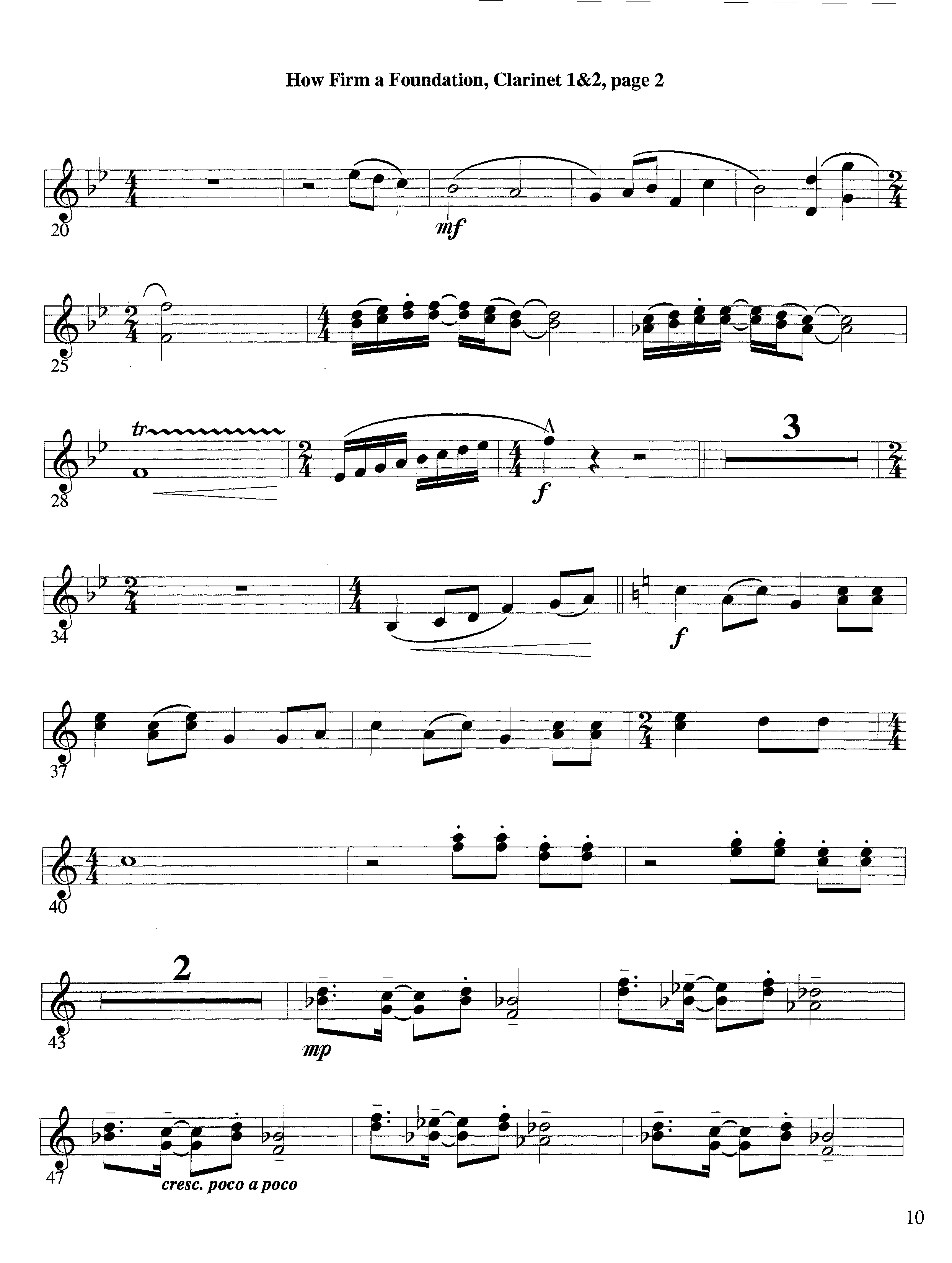 How Firm a Foundation (with Solo Trumpet) (Instrumental) Clarinet 1/2 (Lifeway Worship / Arr. Steve Dunn)