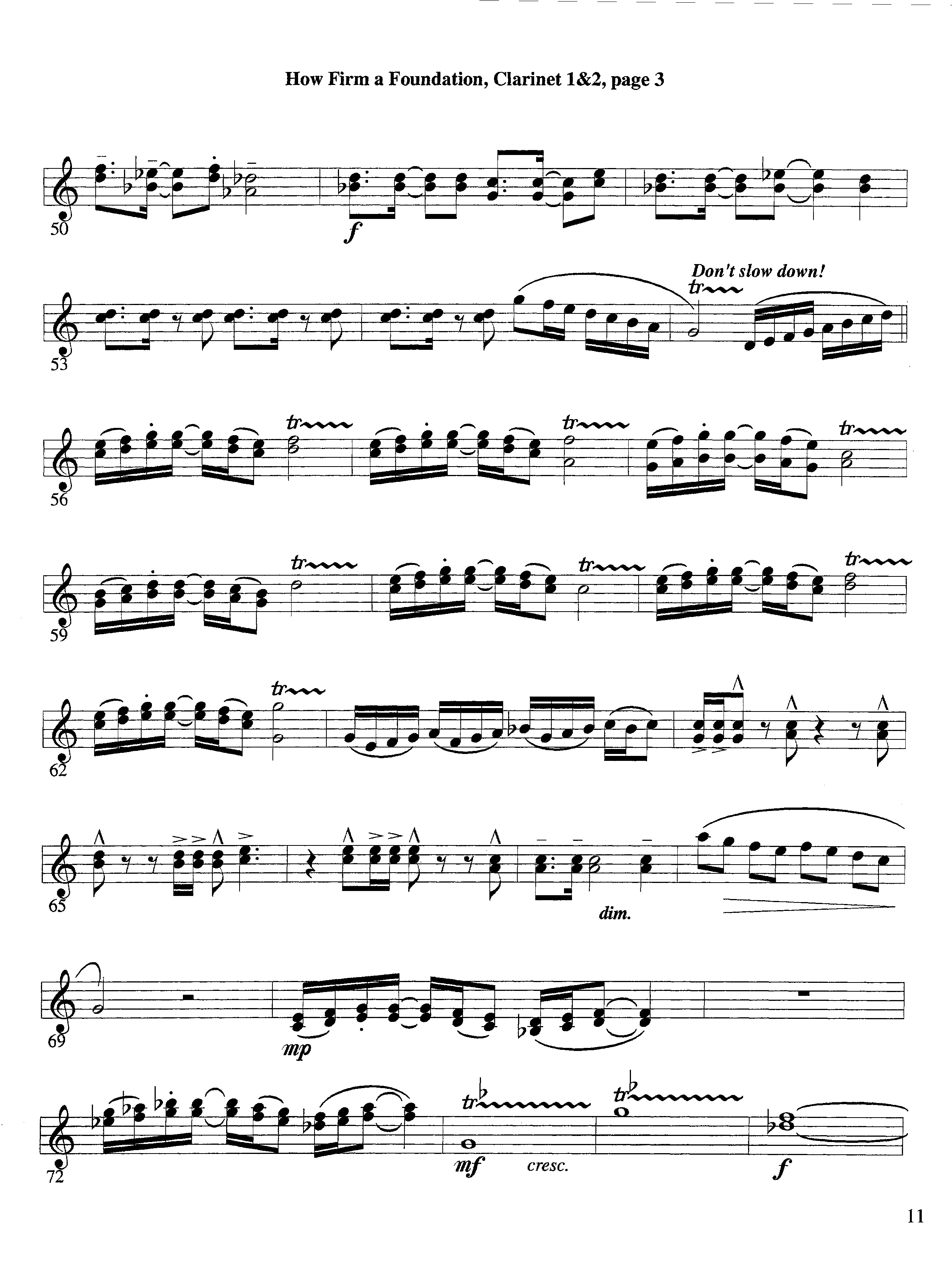 How Firm a Foundation (with Solo Trumpet) (Instrumental) Clarinet 1/2 (Lifeway Worship / Arr. Steve Dunn)