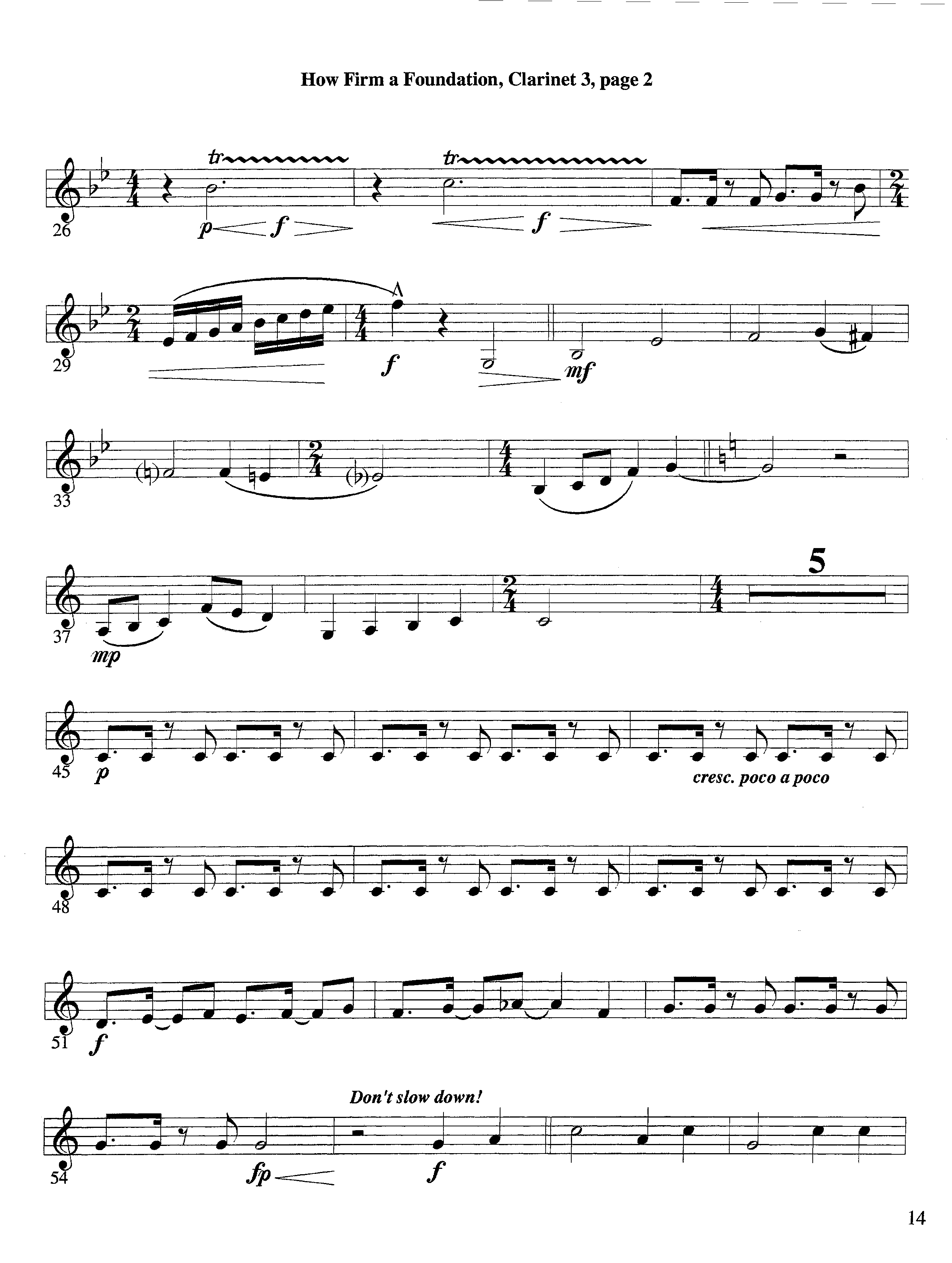 How Firm a Foundation (with Solo Trumpet) (Instrumental) Clarinet 3 (Lifeway Worship / Arr. Steve Dunn)