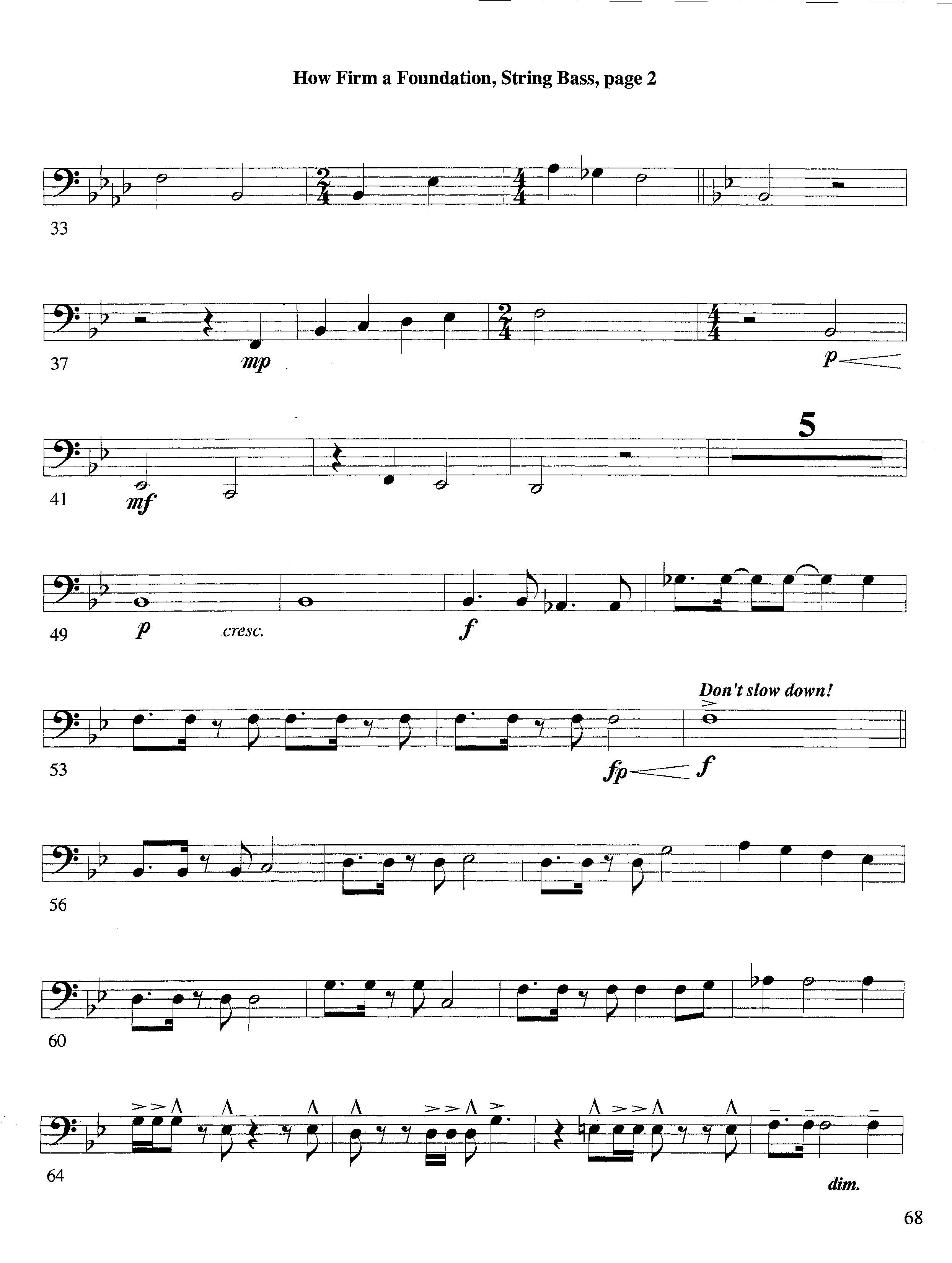 How Firm a Foundation (with Solo Trumpet) (Instrumental) Double Bass (Lifeway Worship / Arr. Steve Dunn)