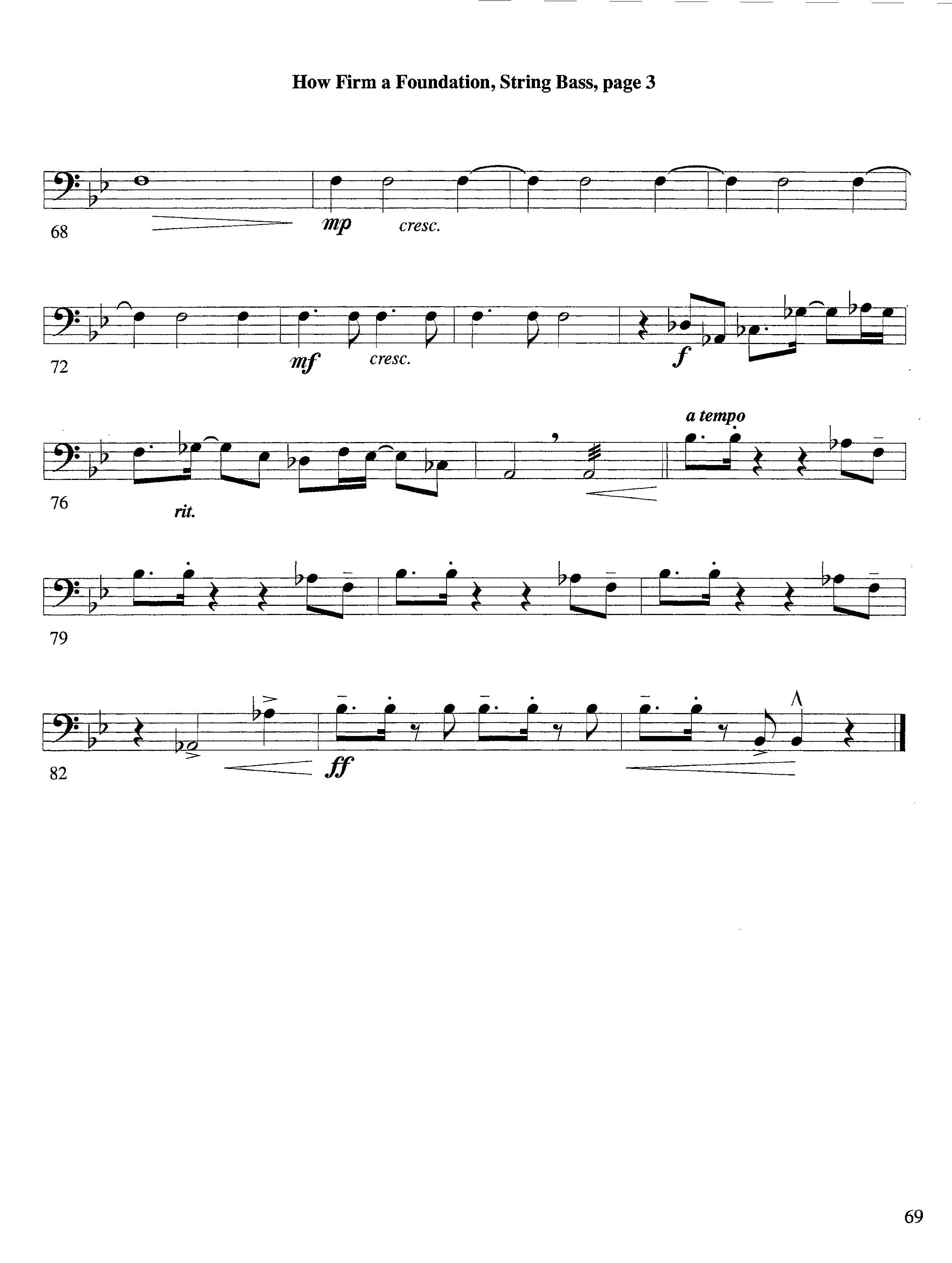 How Firm a Foundation (with Solo Trumpet) (Instrumental) Double Bass (Lifeway Worship / Arr. Steve Dunn)
