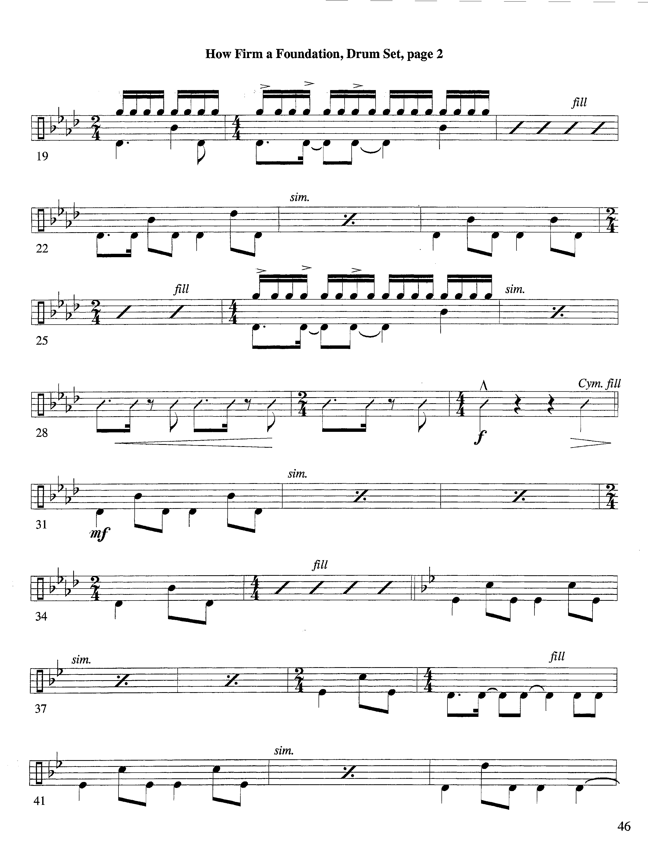 How Firm a Foundation (with Solo Trumpet) (Instrumental) Drum Set (Lifeway Worship / Arr. Steve Dunn)