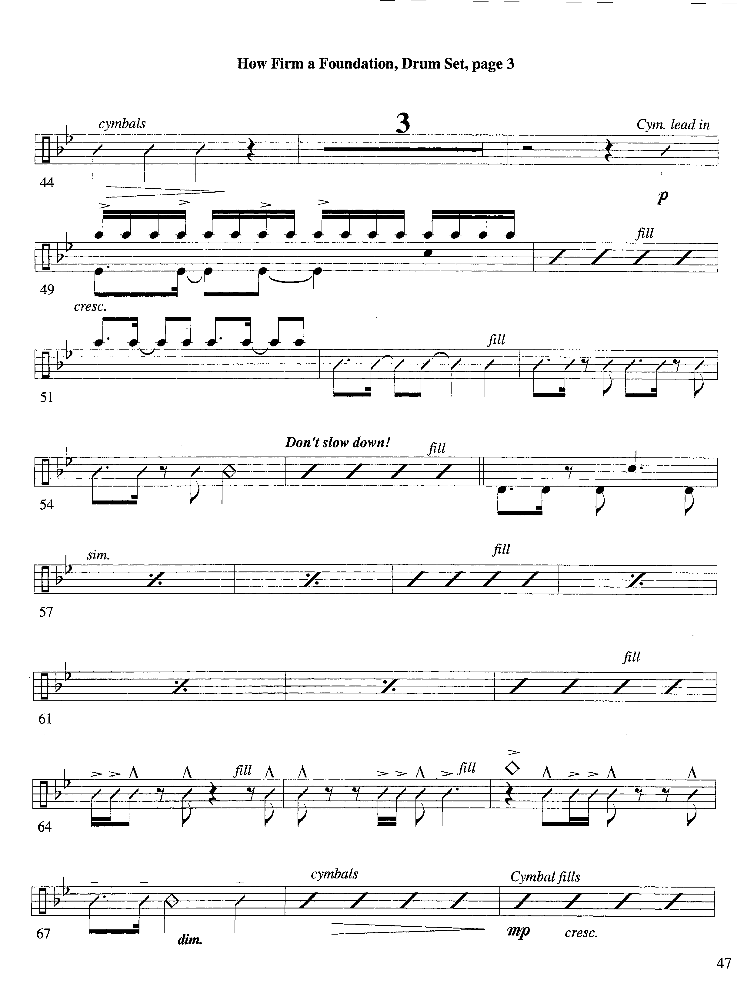 How Firm a Foundation (with Solo Trumpet) (Instrumental) Drum Set (Lifeway Worship / Arr. Steve Dunn)