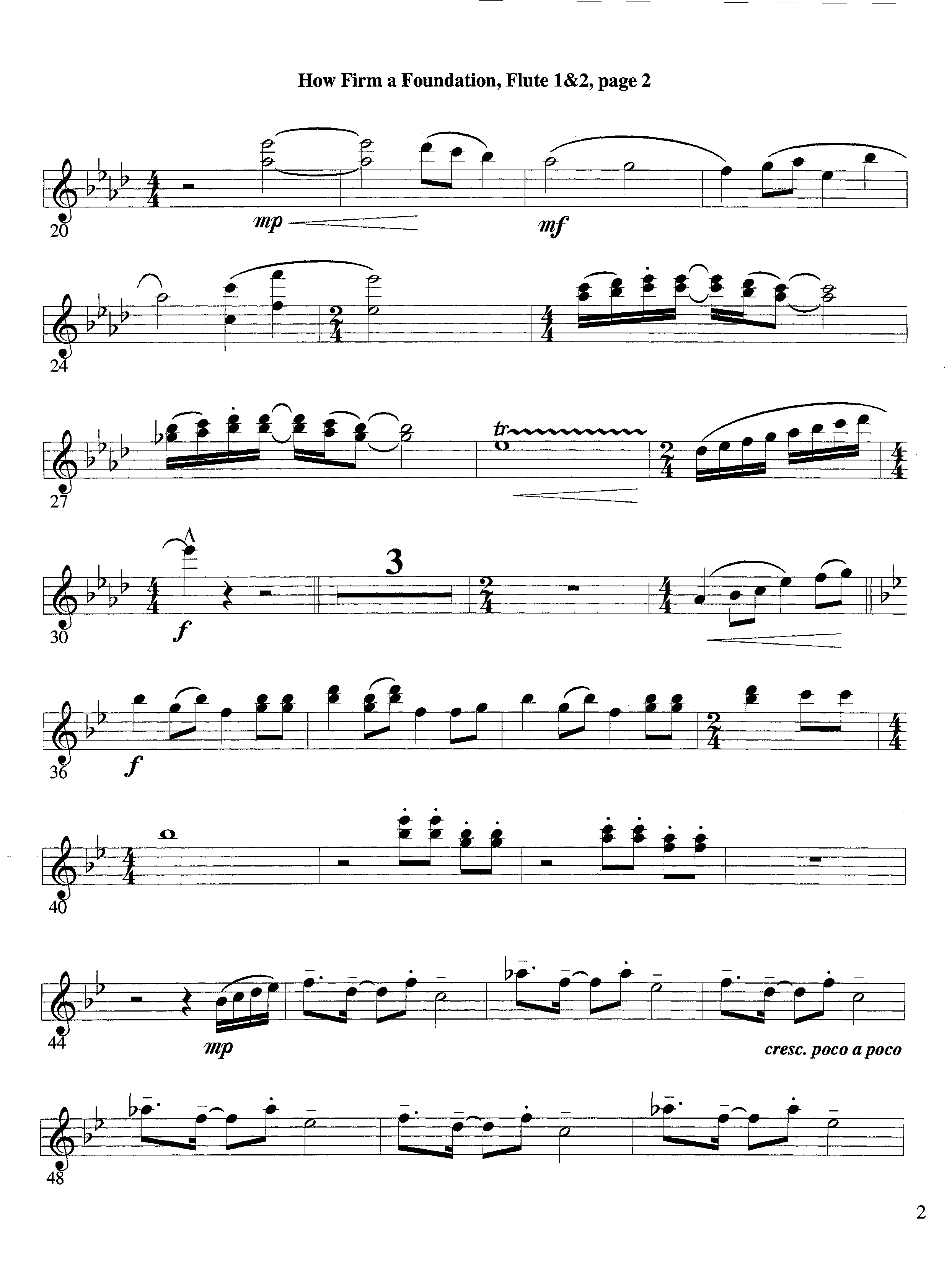 How Firm a Foundation (with Solo Trumpet) (Instrumental) Flute 1/2 (Lifeway Worship / Arr. Steve Dunn)