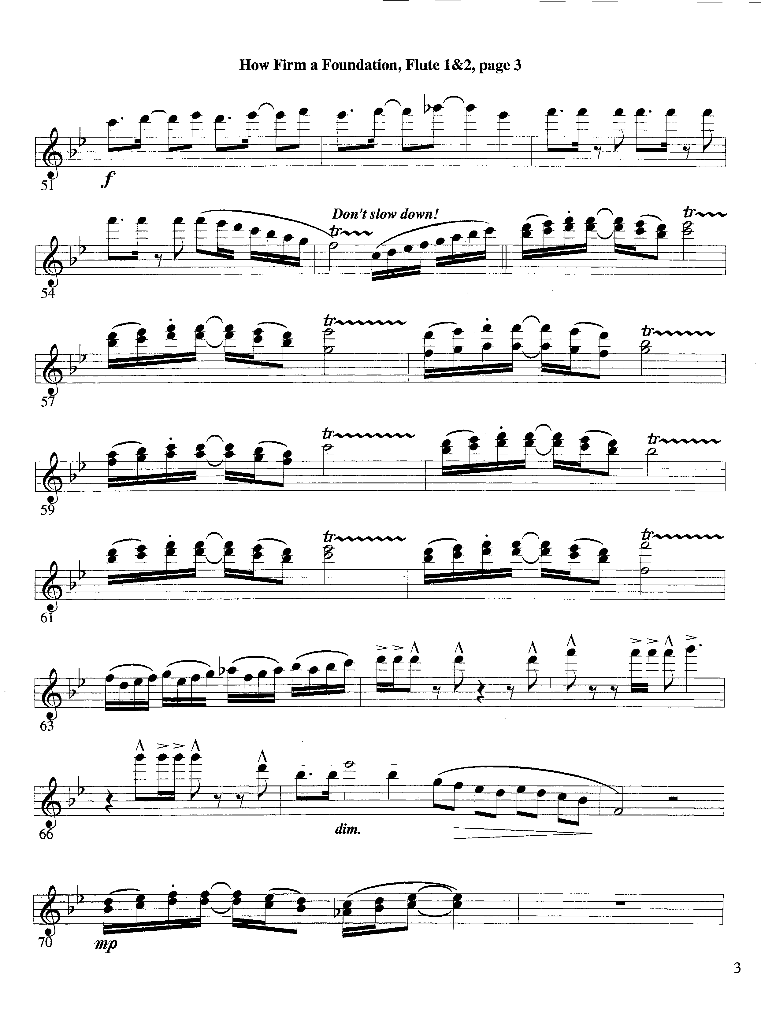 How Firm a Foundation (with Solo Trumpet) (Instrumental) Flute 1/2 (Lifeway Worship / Arr. Steve Dunn)