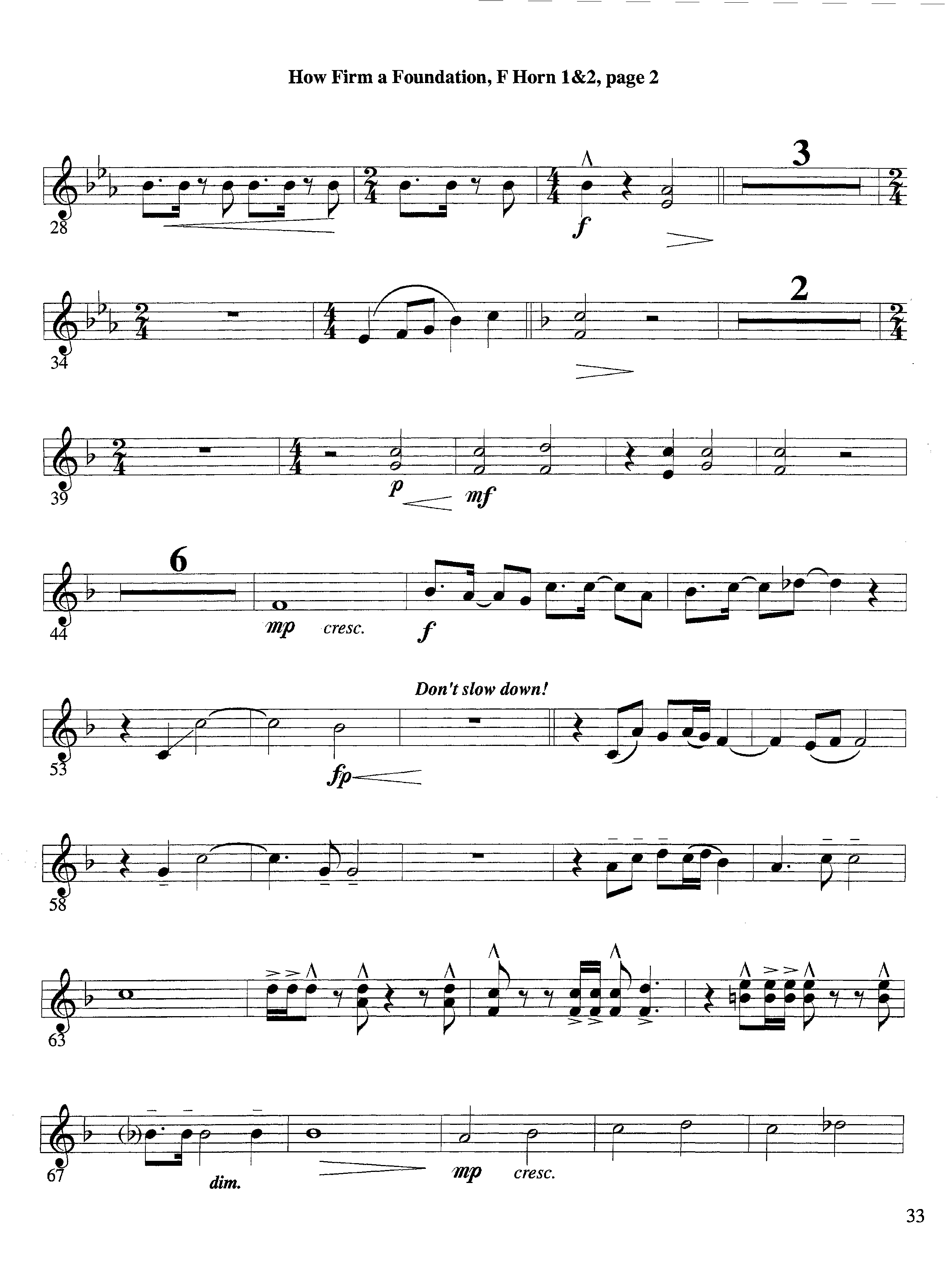 How Firm a Foundation (with Solo Trumpet) (Instrumental) French Horn 1/2 (Lifeway Worship / Arr. Steve Dunn)