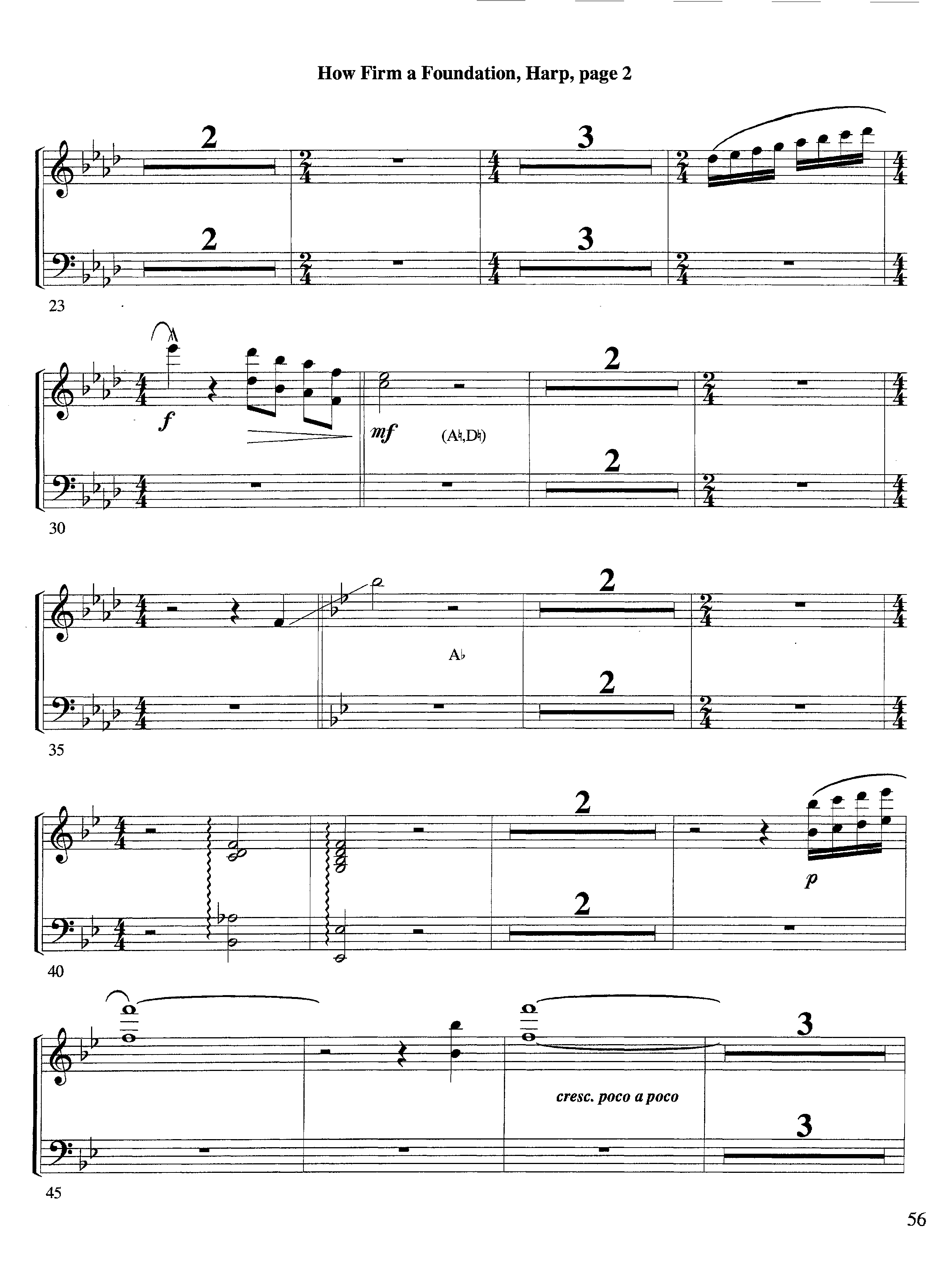 How Firm a Foundation (with Solo Trumpet) (Instrumental) Harp (Lifeway Worship / Arr. Steve Dunn)