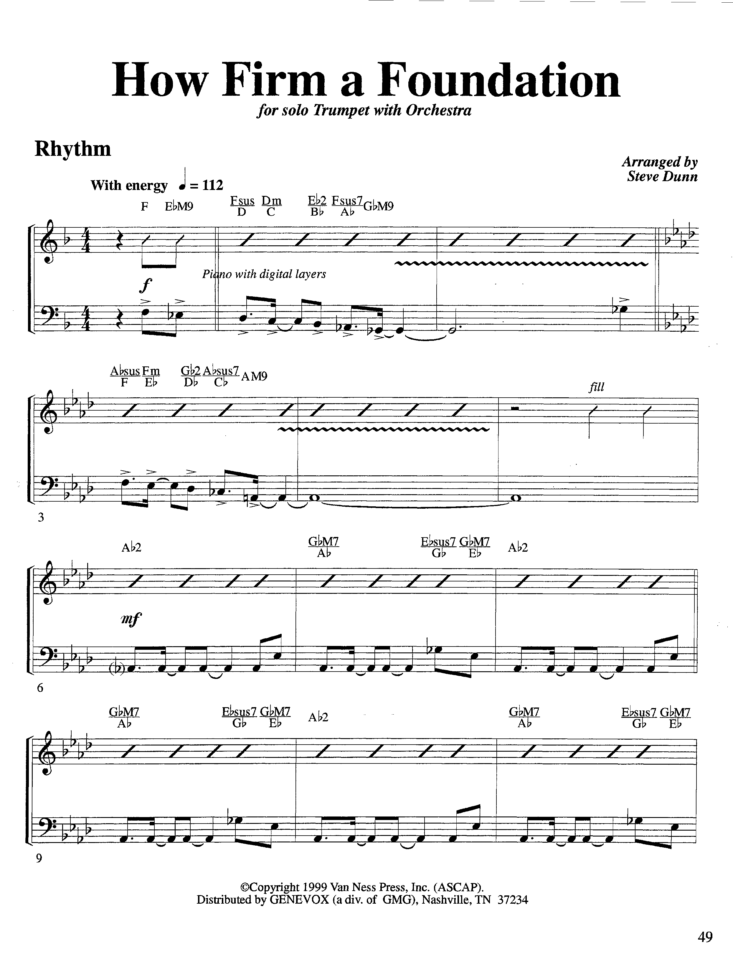 How Firm a Foundation (with Solo Trumpet) (Instrumental) Piano/Rhythm (Lifeway Worship / Arr. Steve Dunn)