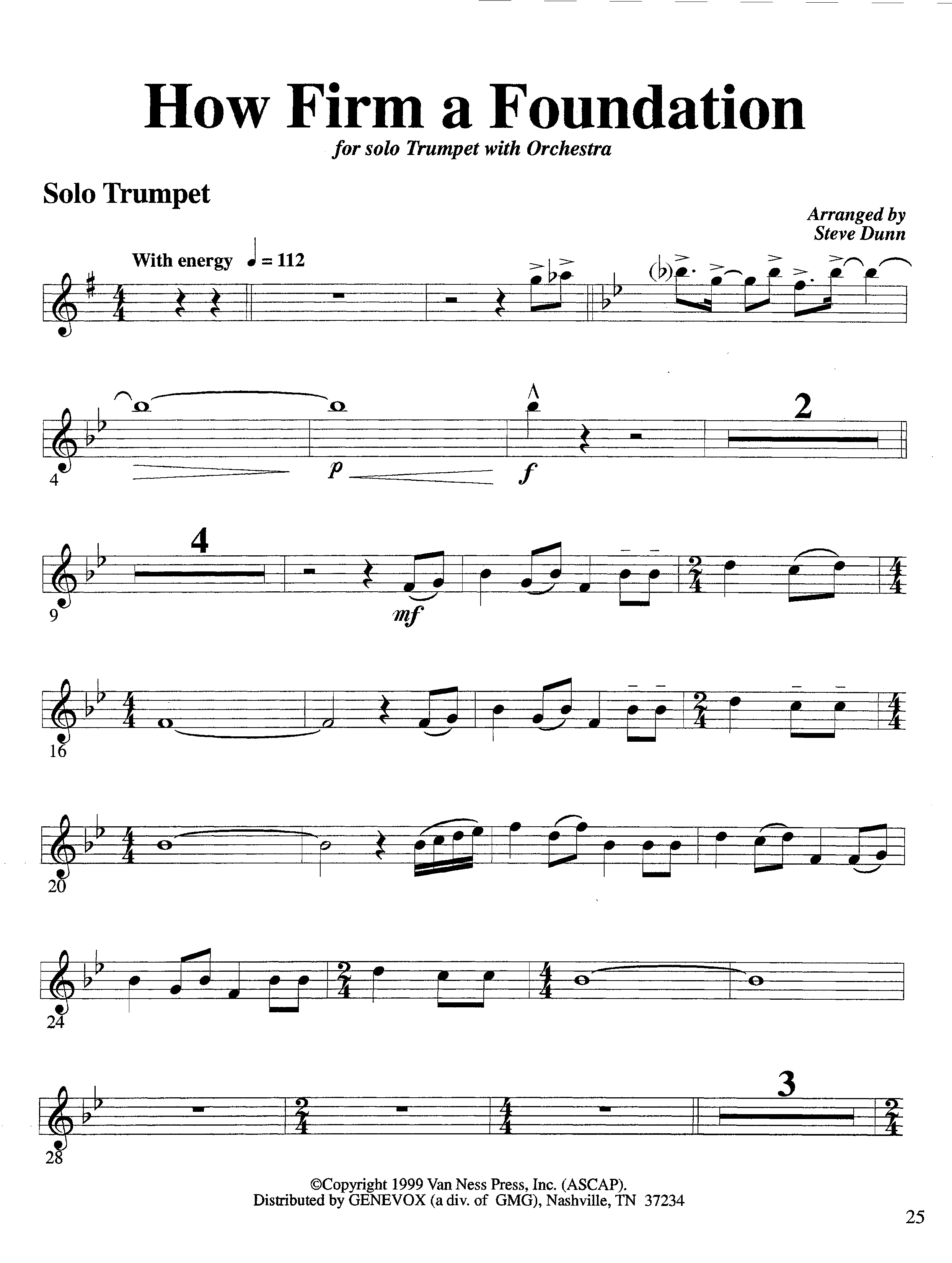 How Firm a Foundation (with Solo Trumpet) (Instrumental) Trumpet (Lifeway Worship / Arr. Steve Dunn)