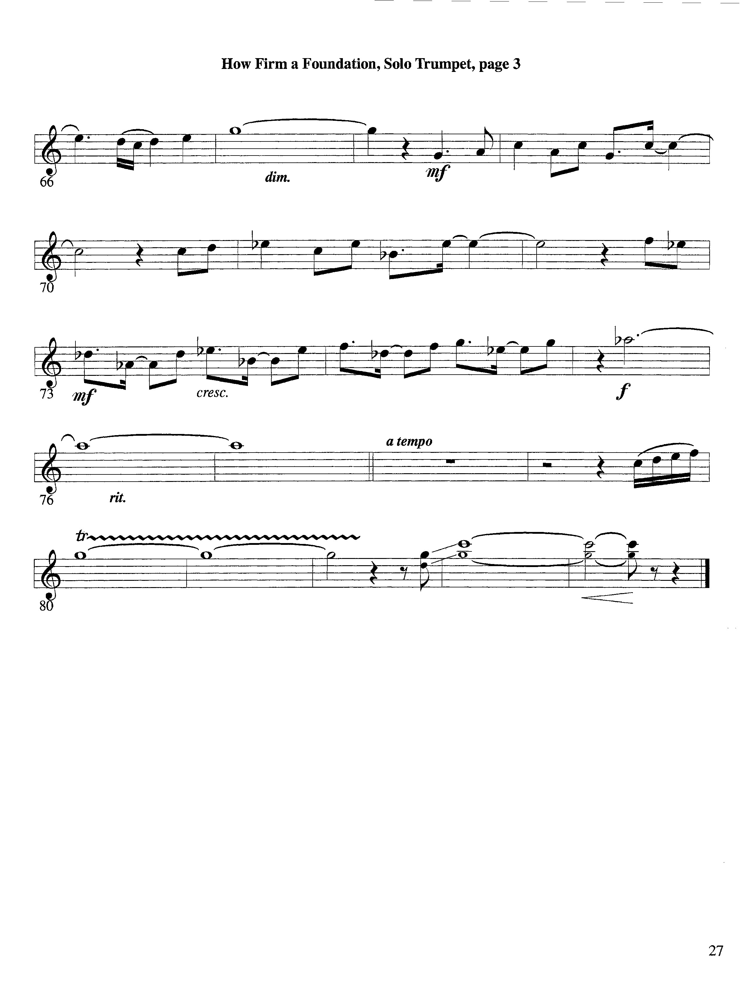 How Firm a Foundation (with Solo Trumpet) (Instrumental) Trumpet (Lifeway Worship / Arr. Steve Dunn)