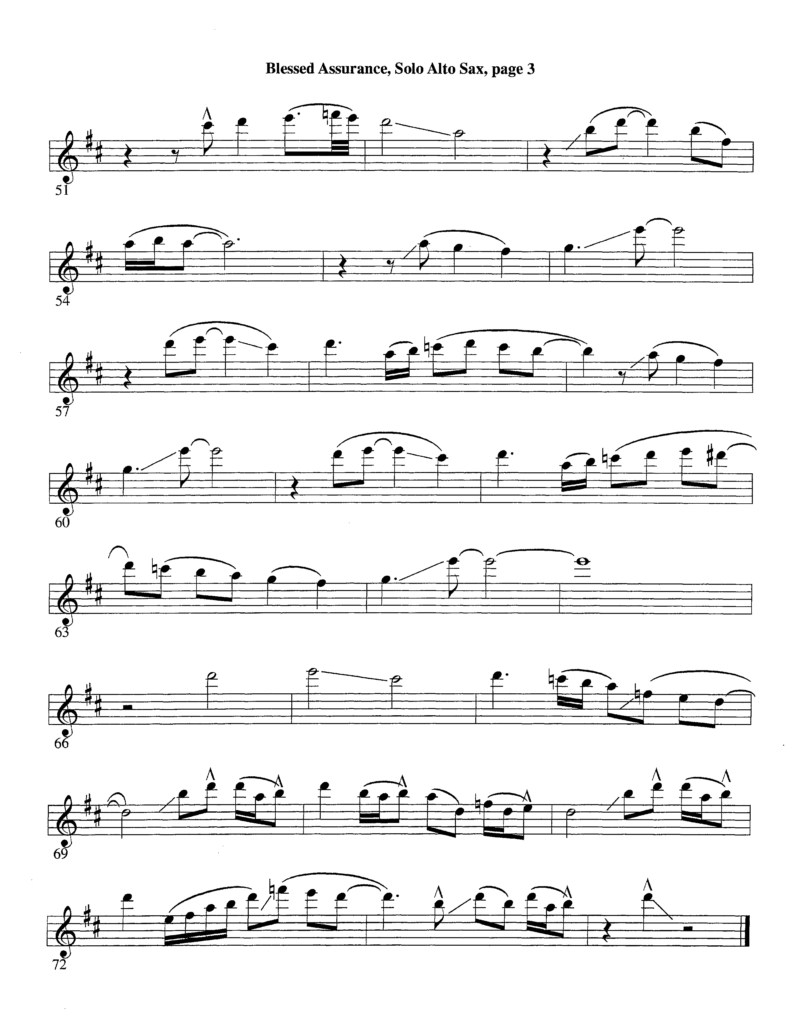 Blessed Assurance (with Solo Alto Sax) (Instrumental) Alto Sax (Lifeway Worship / Arr. Ed Dickinson)