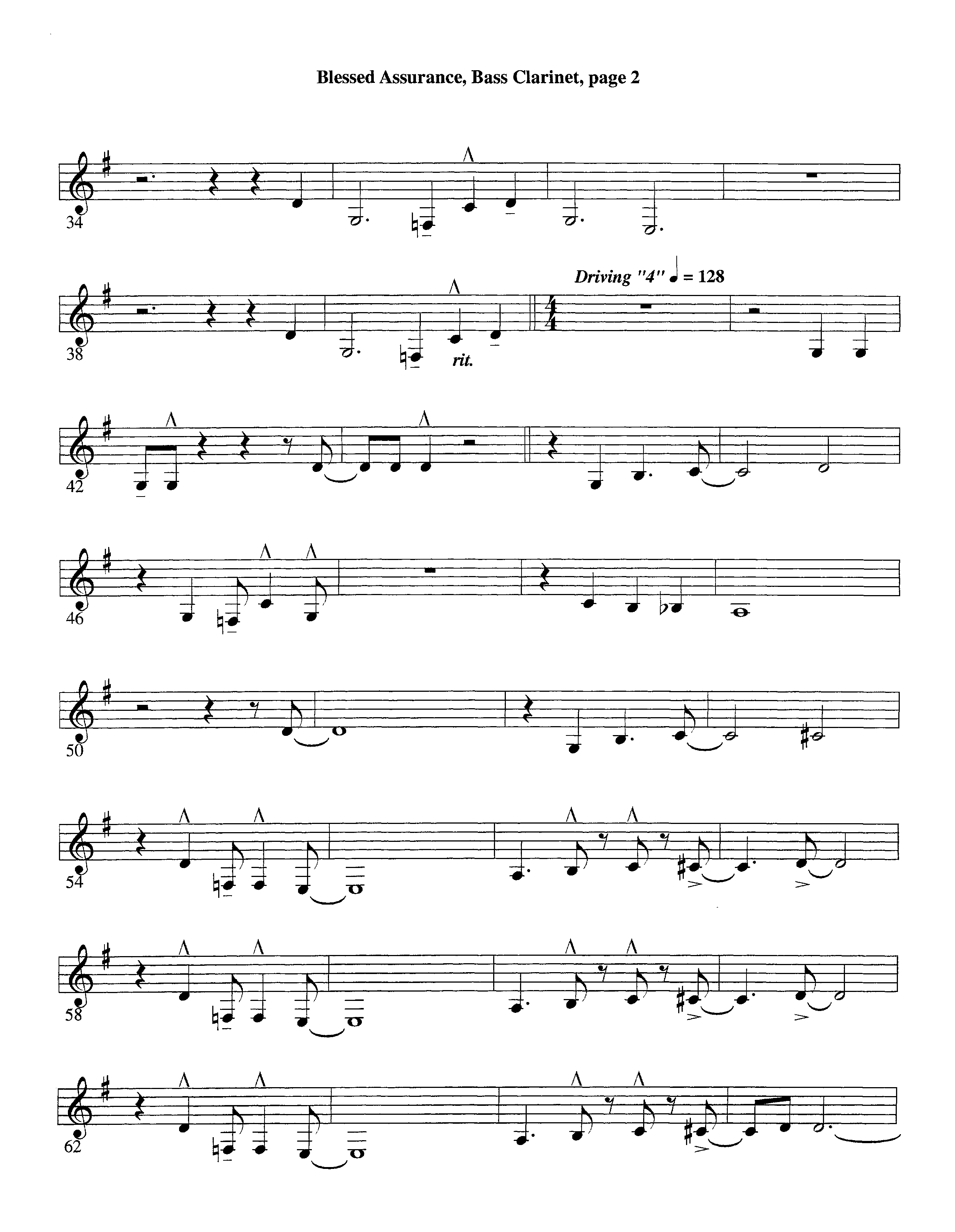 Blessed Assurance (with Solo Alto Sax) (Instrumental) Bass Clarinet (Lifeway Worship / Arr. Ed Dickinson)