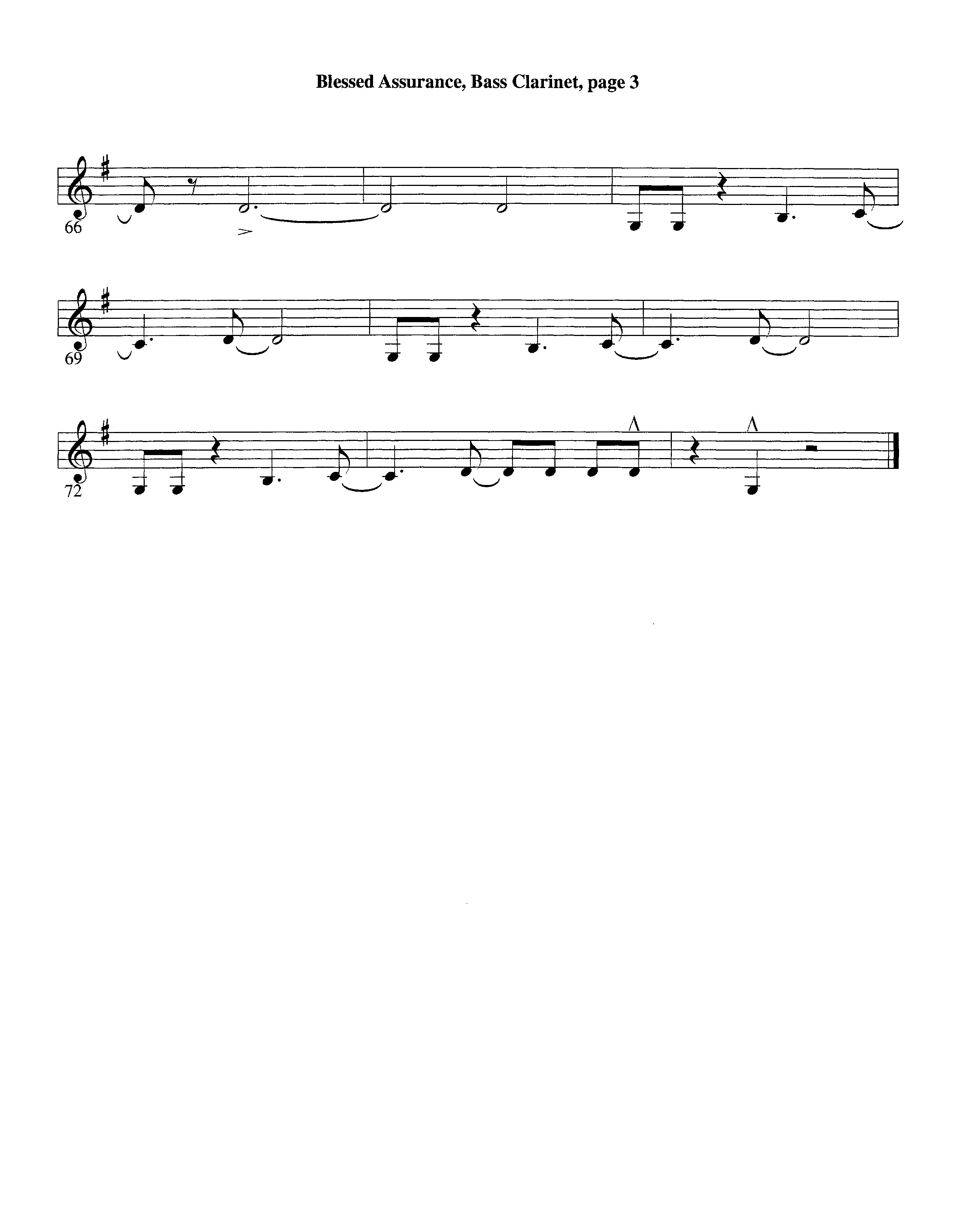 Blessed Assurance (with Solo Alto Sax) (Instrumental) Bass Clarinet (Lifeway Worship / Arr. Ed Dickinson)